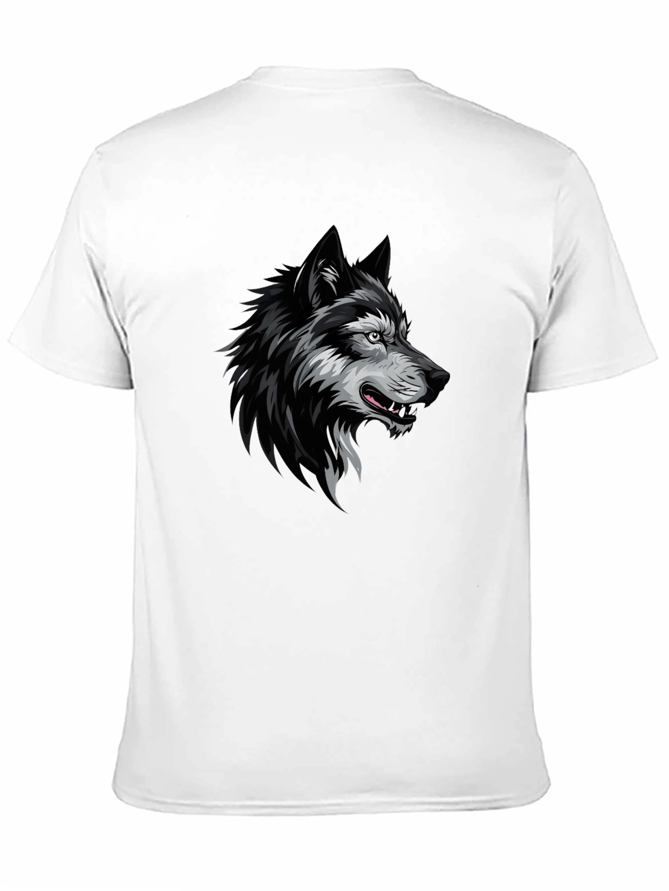 Mens Black Wolf Graphic T-Shirt