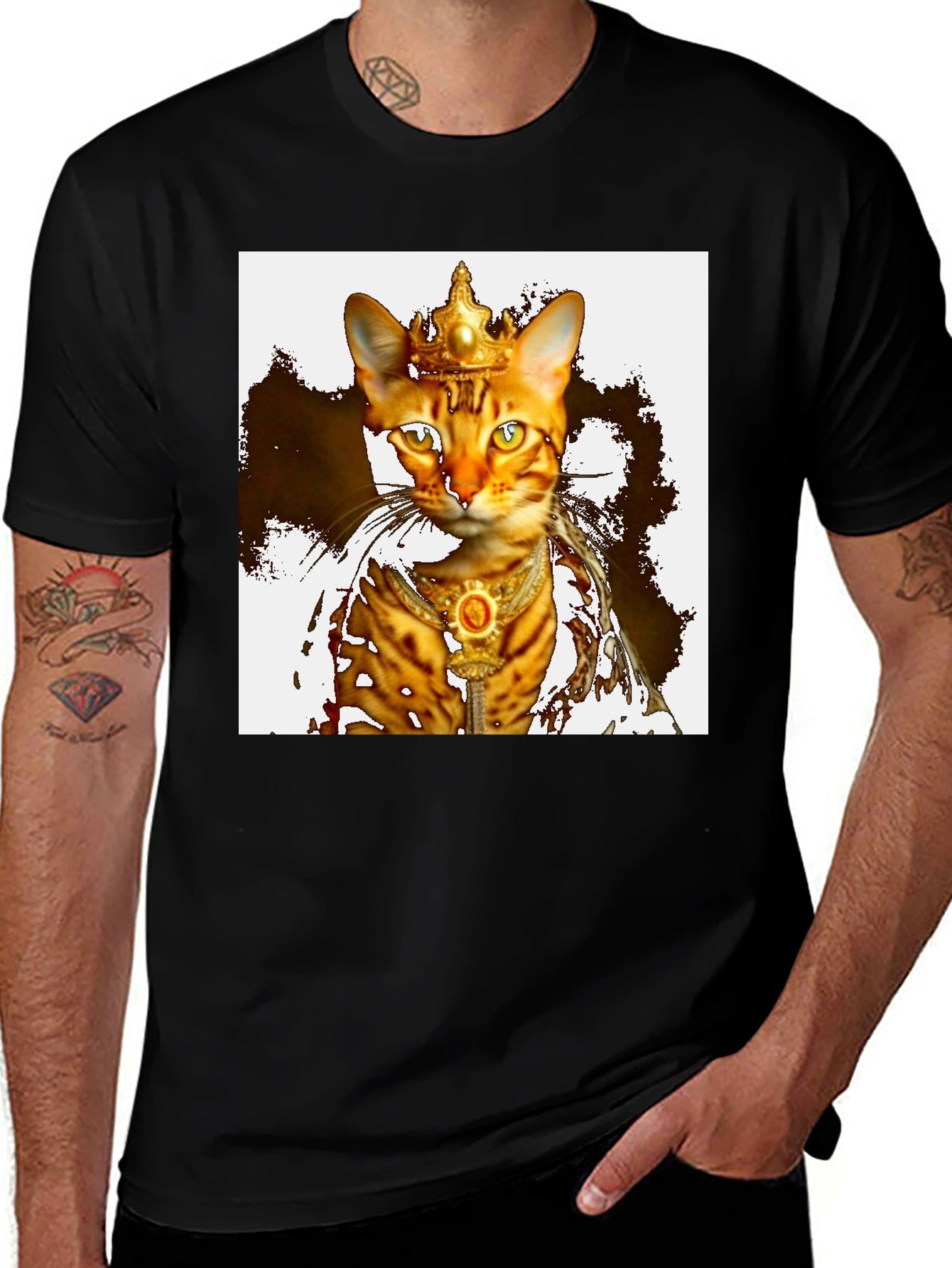 Regal Cat King T-Shirt - Unique Graphic Tee