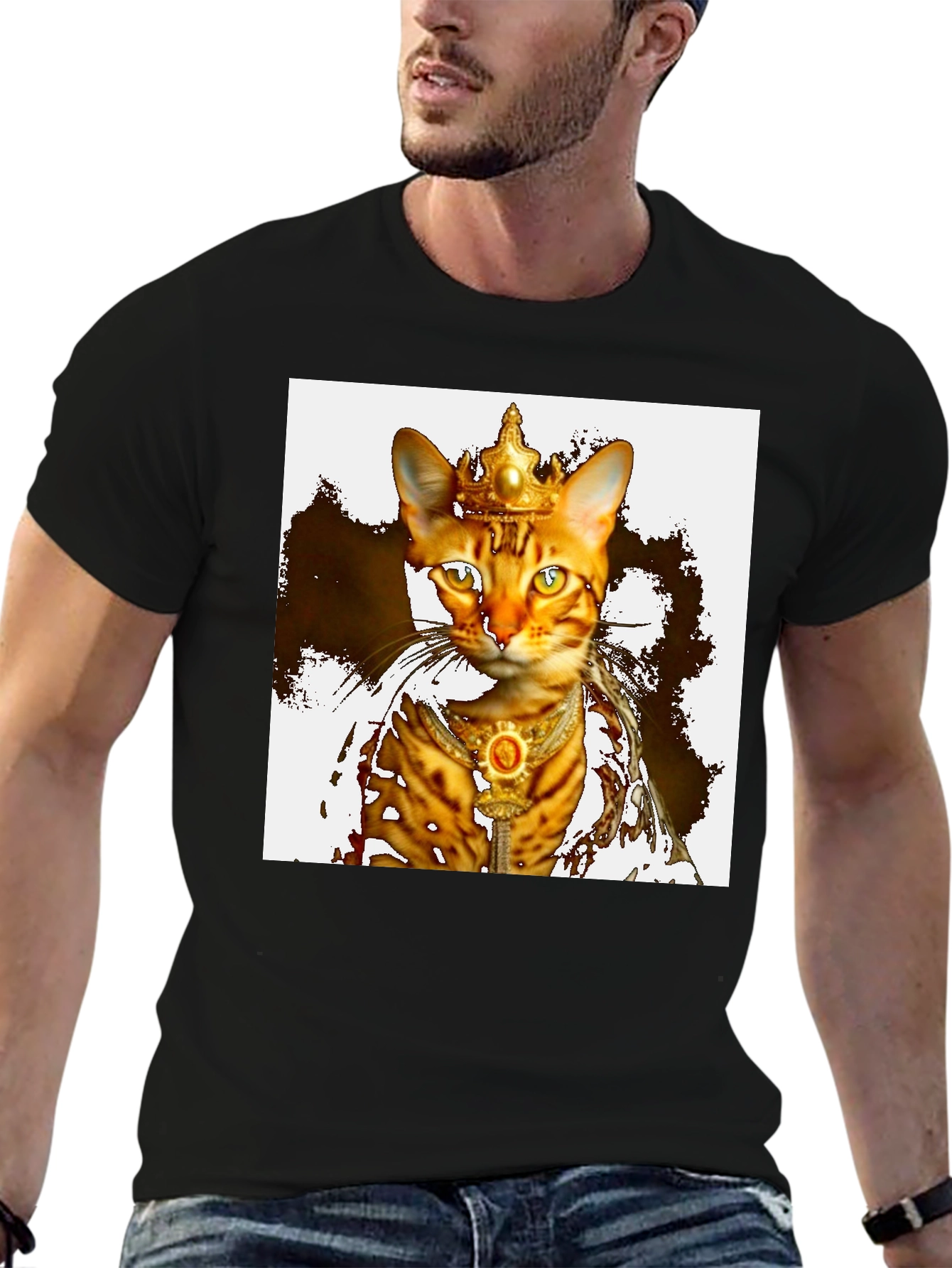 Regal Cat King T-Shirt - Unique Graphic Tee