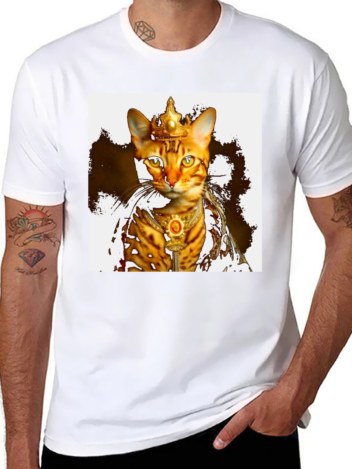 Regal Cat King T-Shirt - Unique Graphic Tee