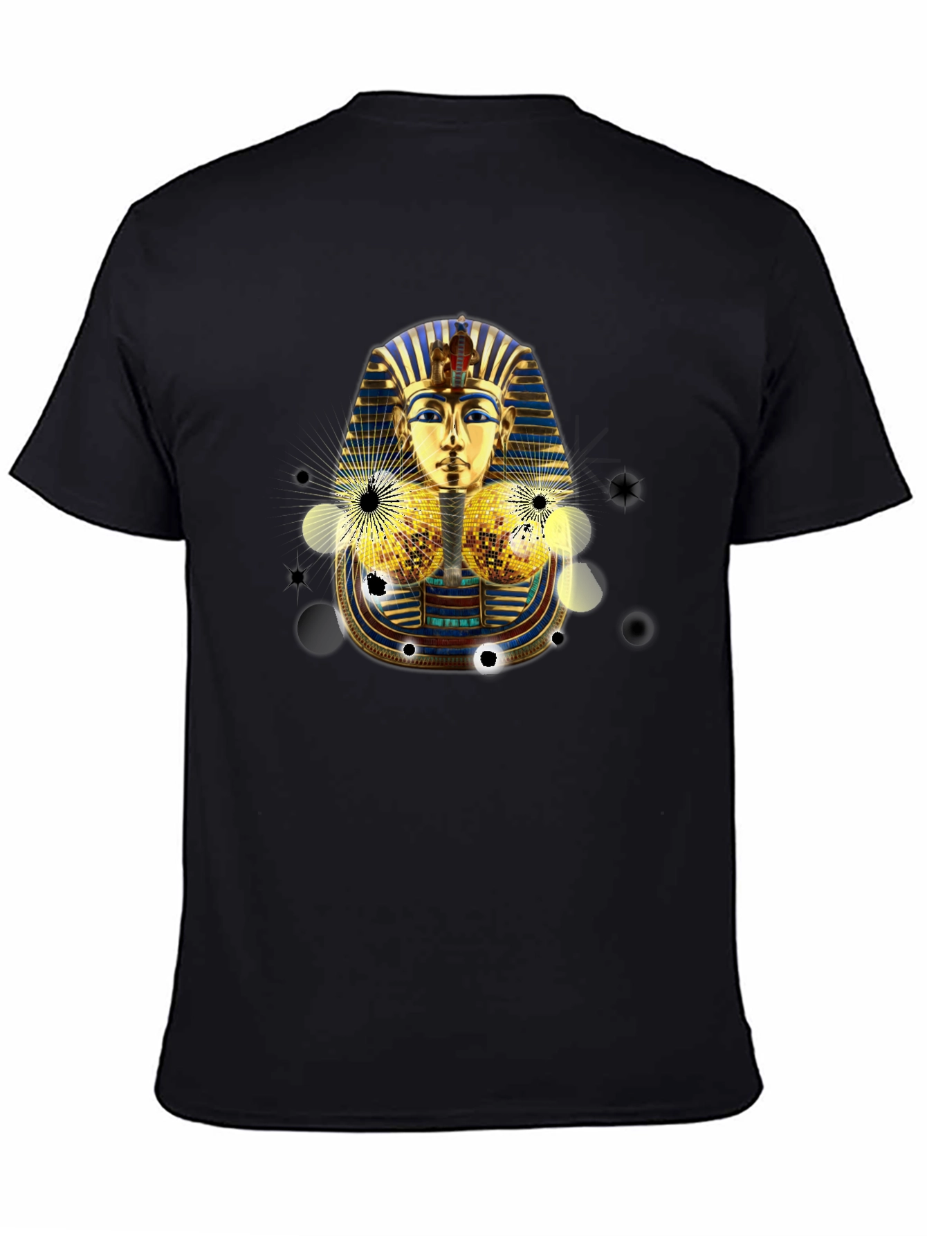 Tutankhamun Graphic Tee - Black Egyptian Pharaoh Design