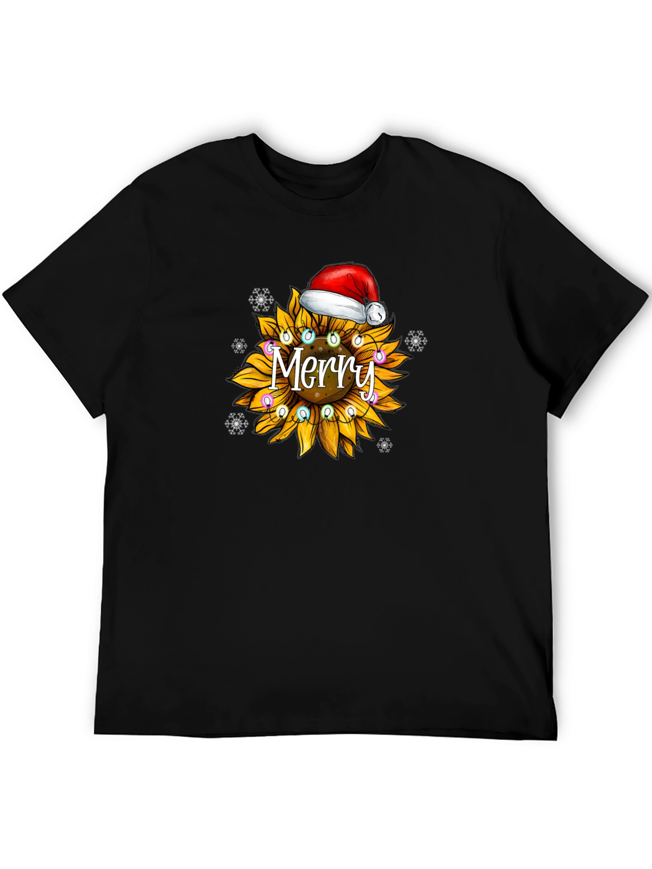Sunflower Merry Christmas Graphic T-Shirt