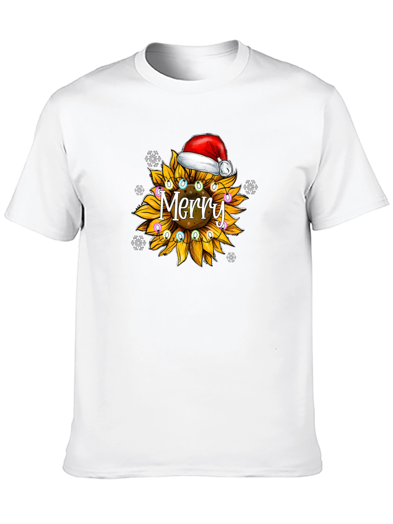 Sunflower Merry Christmas Graphic T-Shirt
