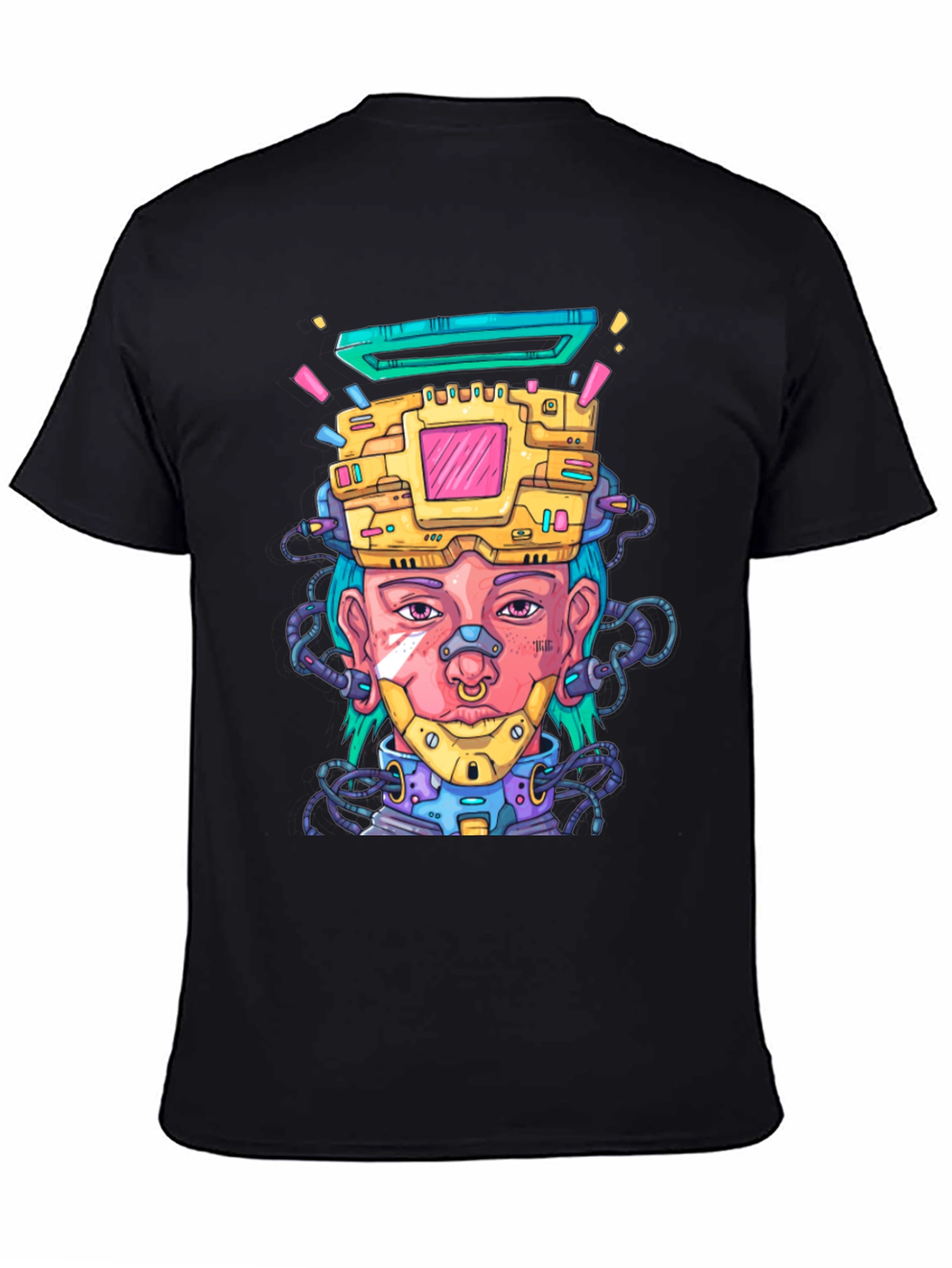 Cyberpunk Style Graphic T-Shirt - Futuristic Art