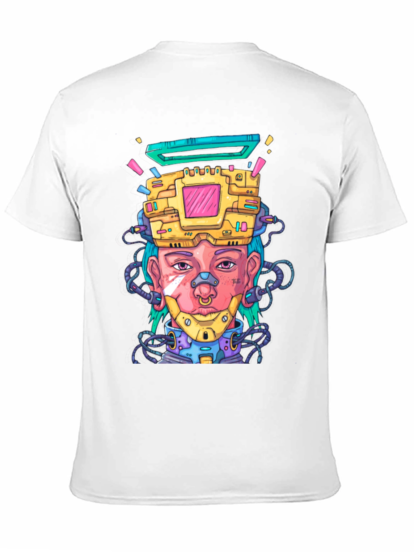 Cyberpunk Style Graphic T-Shirt - Futuristic Art