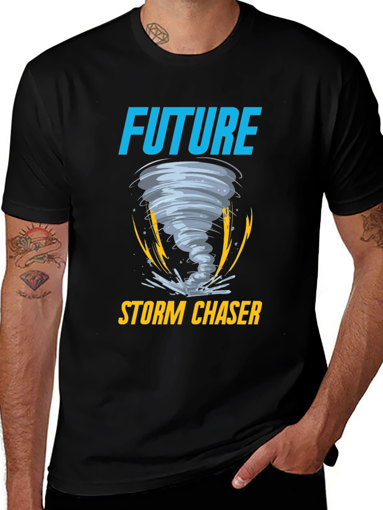 Future Storm Chaser Black Graphic T-Shirt