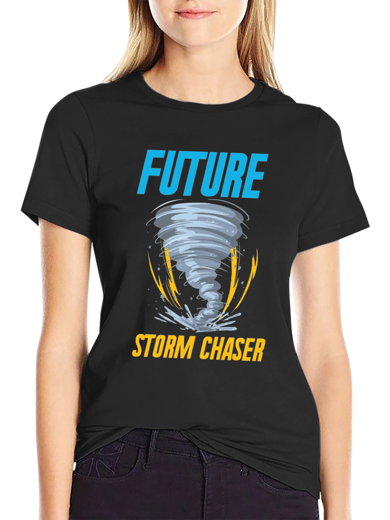 Future Storm Chaser Black Graphic T-Shirt