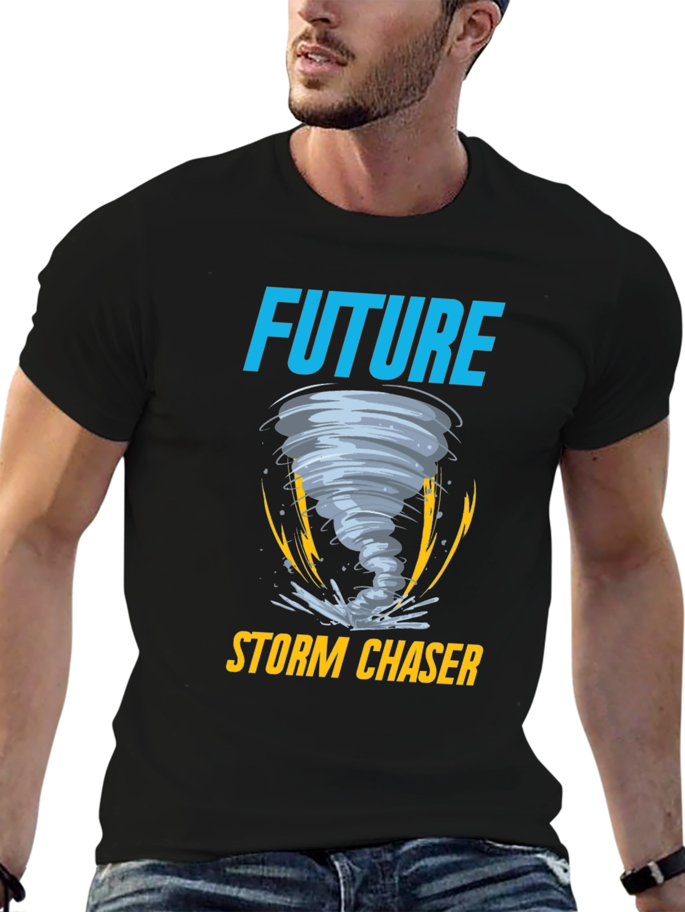 Future Storm Chaser Black Graphic T-Shirt