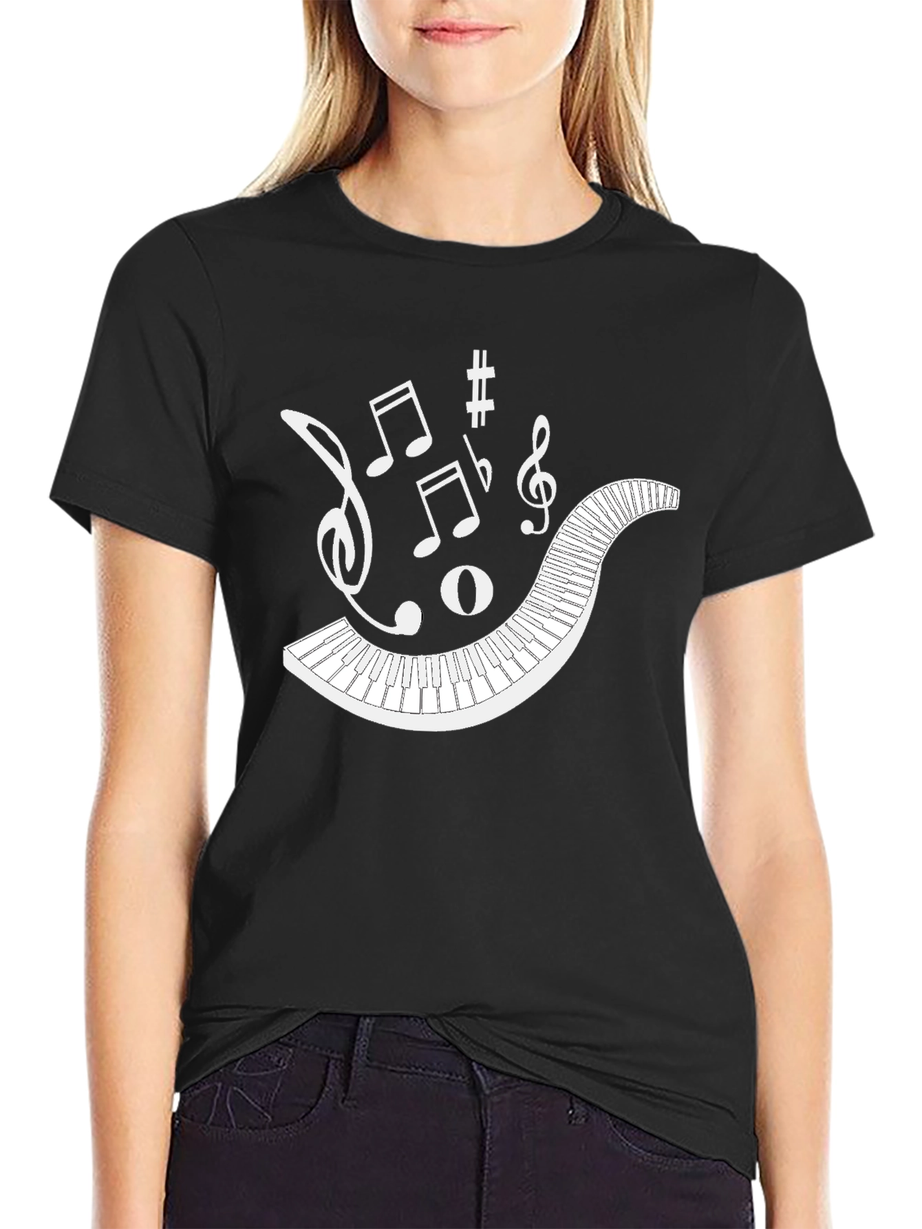 Musical Keyboard Notes Graphic Tee