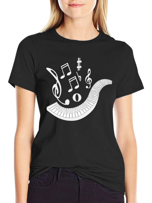 Musical Keyboard Notes Graphic Tee