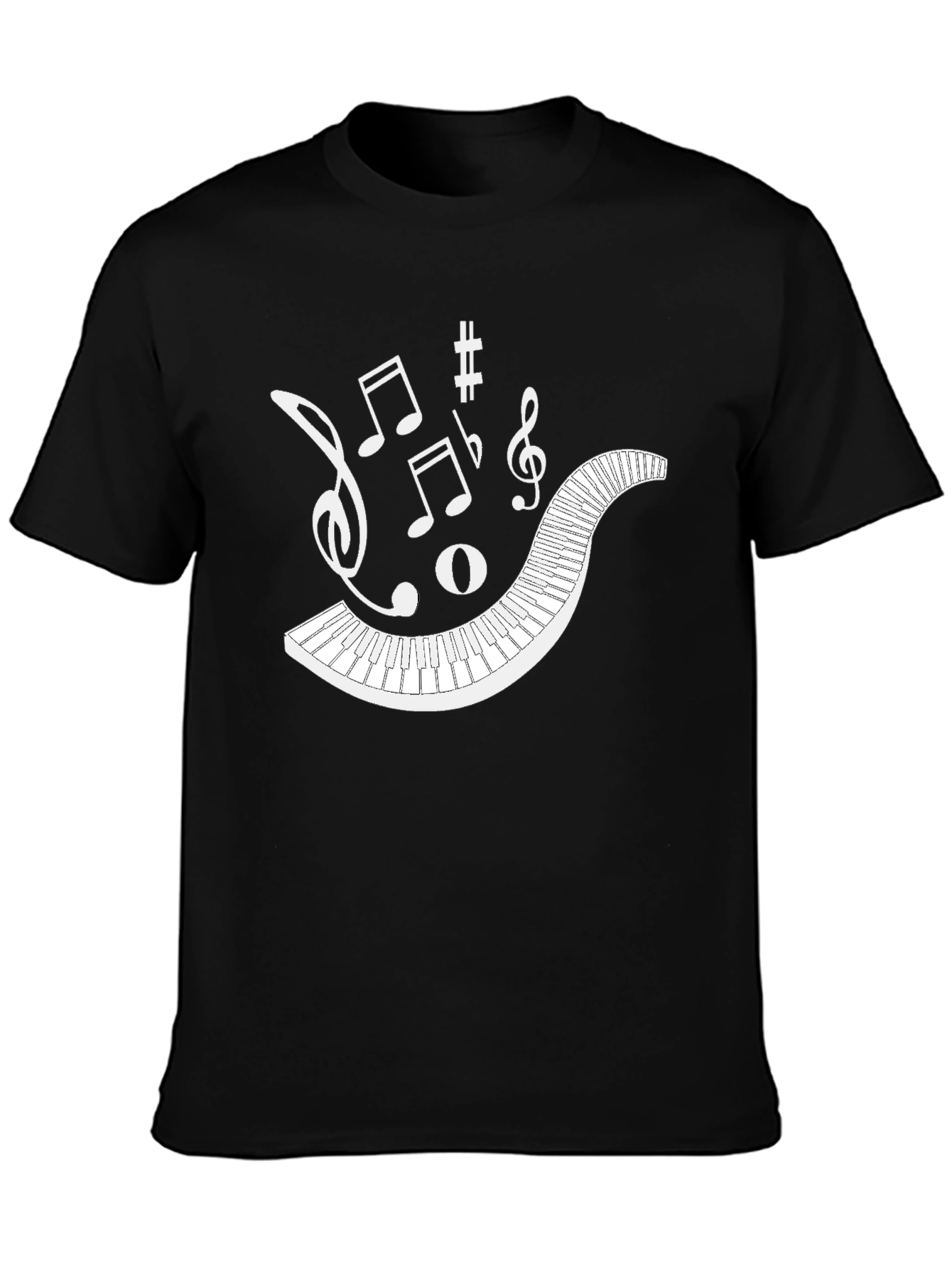 Musical Keyboard Notes Graphic Tee
