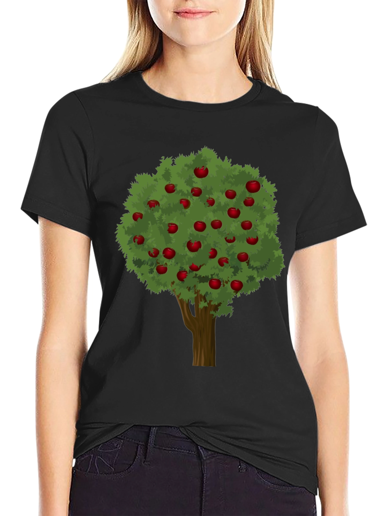 Apple Tree Graphic Tee - Unisex Black T-Shirt