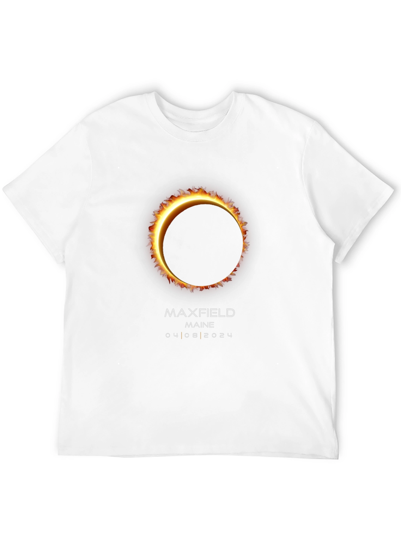 Maxfield Maine Eclipse 2024 Black T-Shirt
