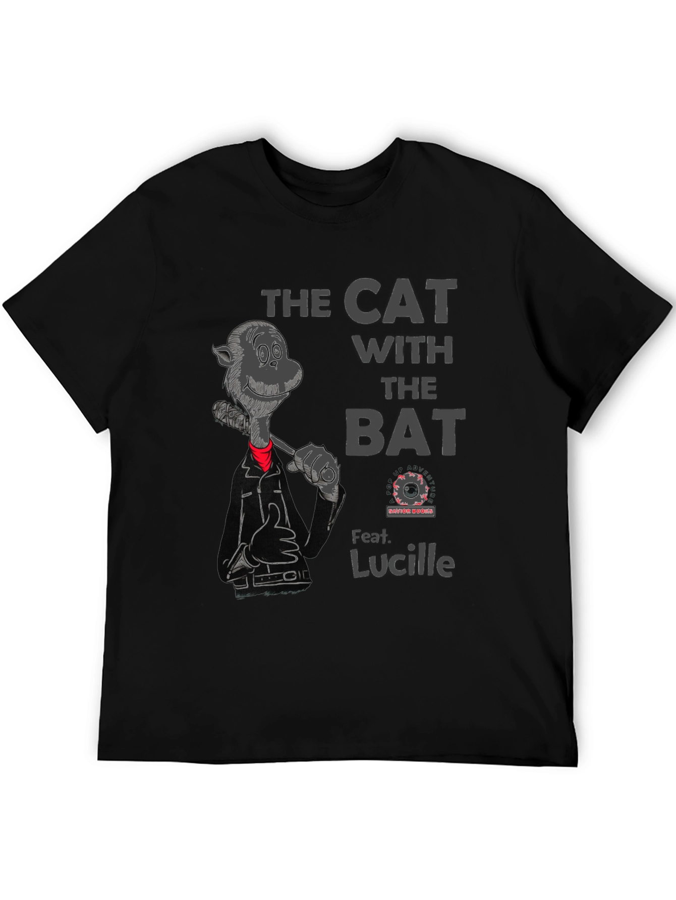 Cat with the Bat Black T-Shirt