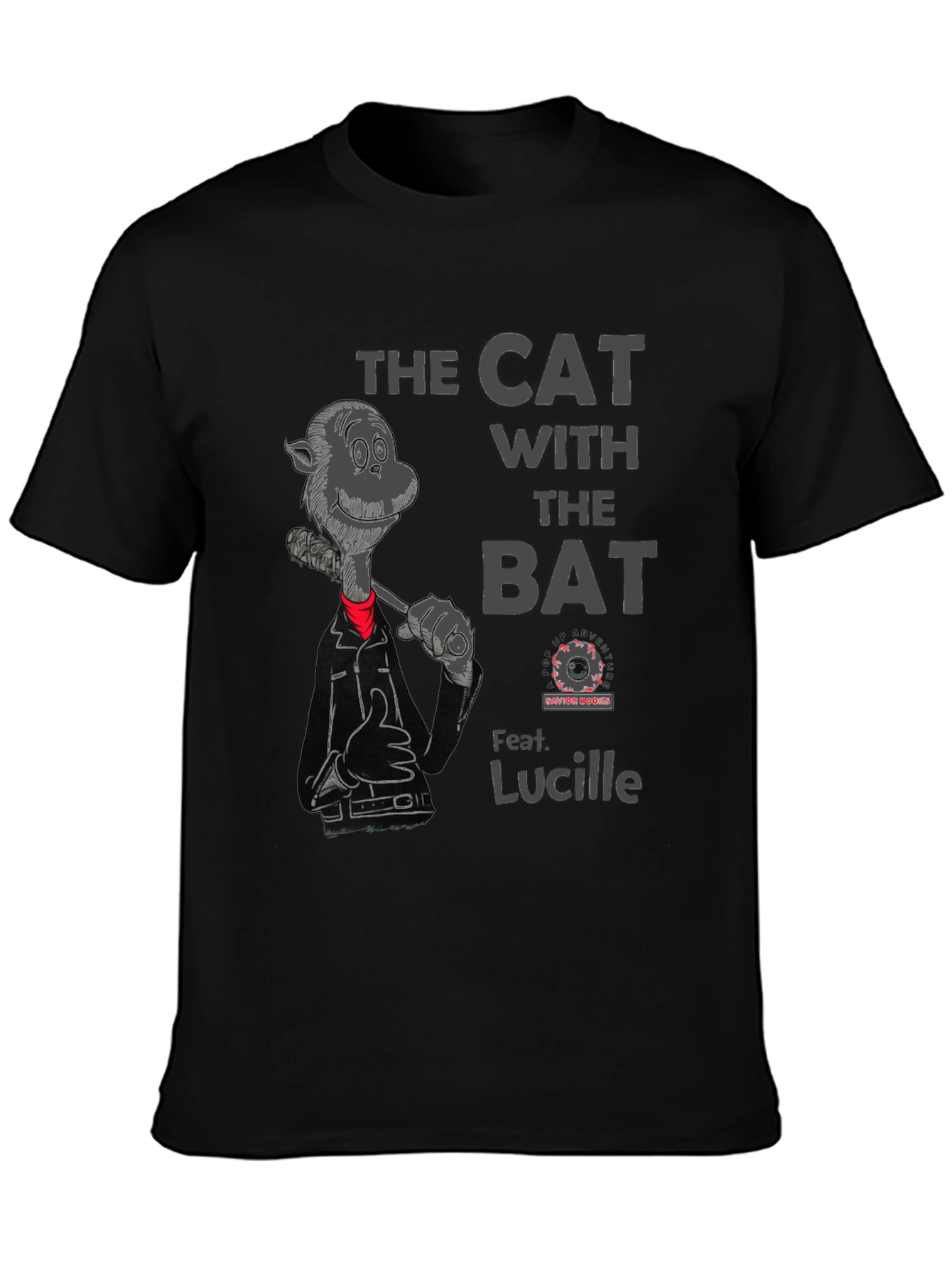Cat with the Bat Black T-Shirt