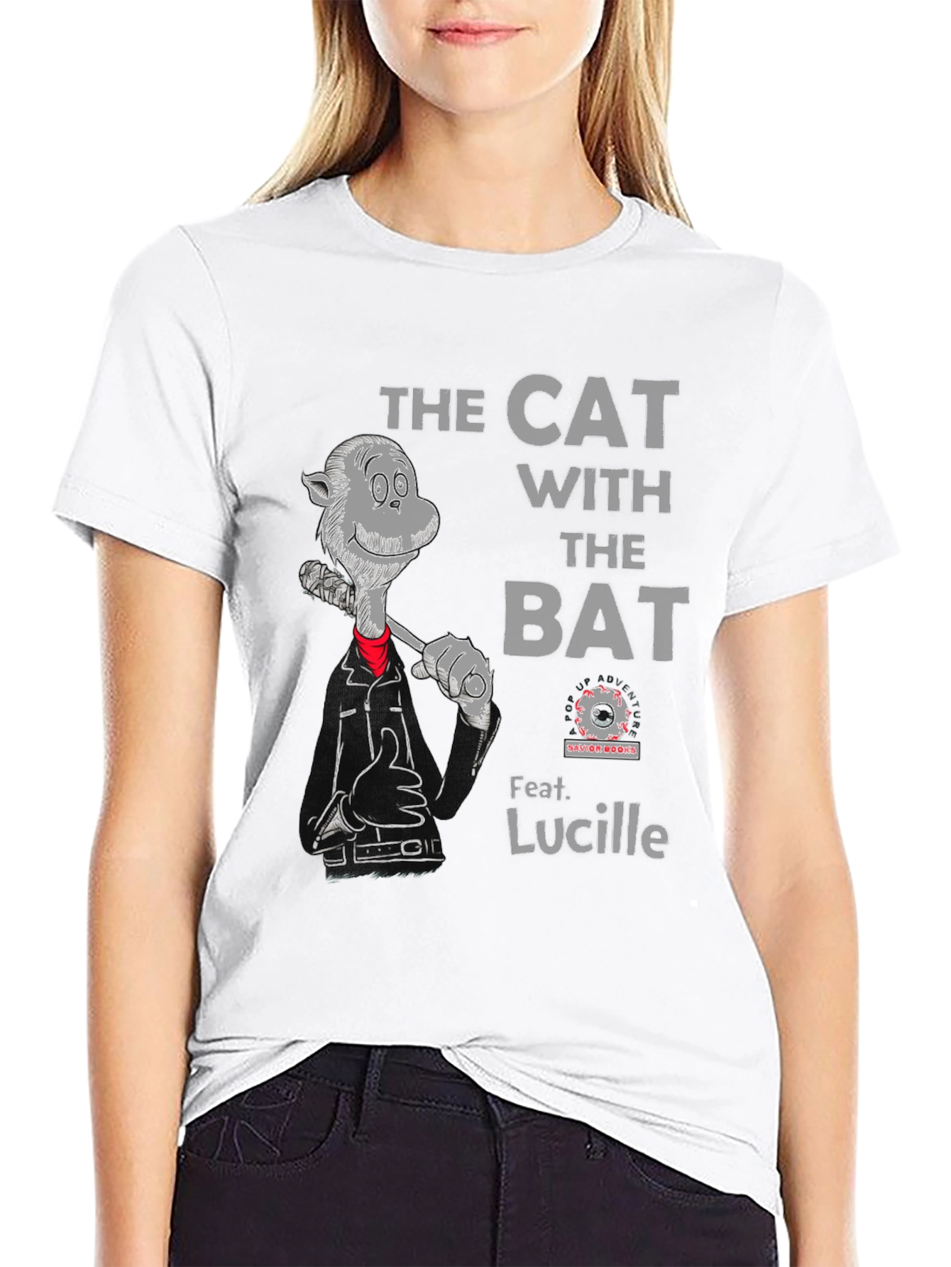 Cat with the Bat Black T-Shirt