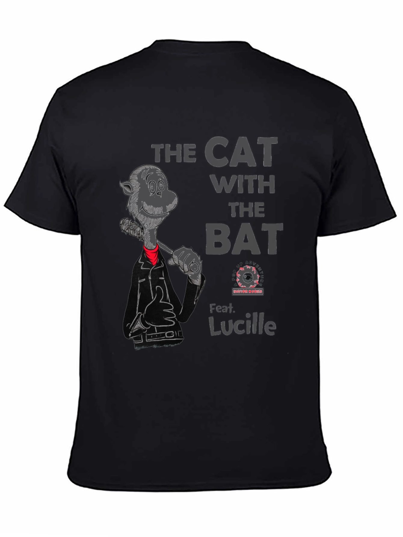 Cat with the Bat Black T-Shirt