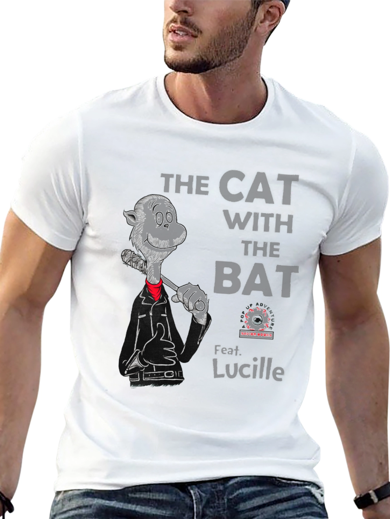 Cat with the Bat Black T-Shirt