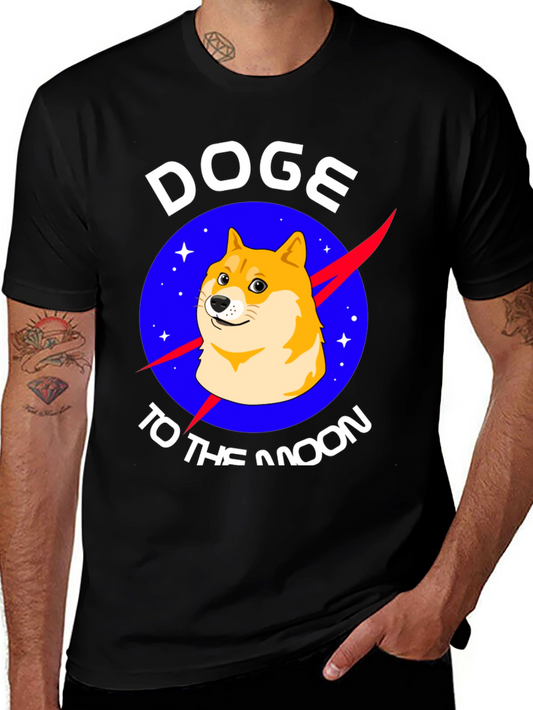 Doge To The Moon Black T-Shirt