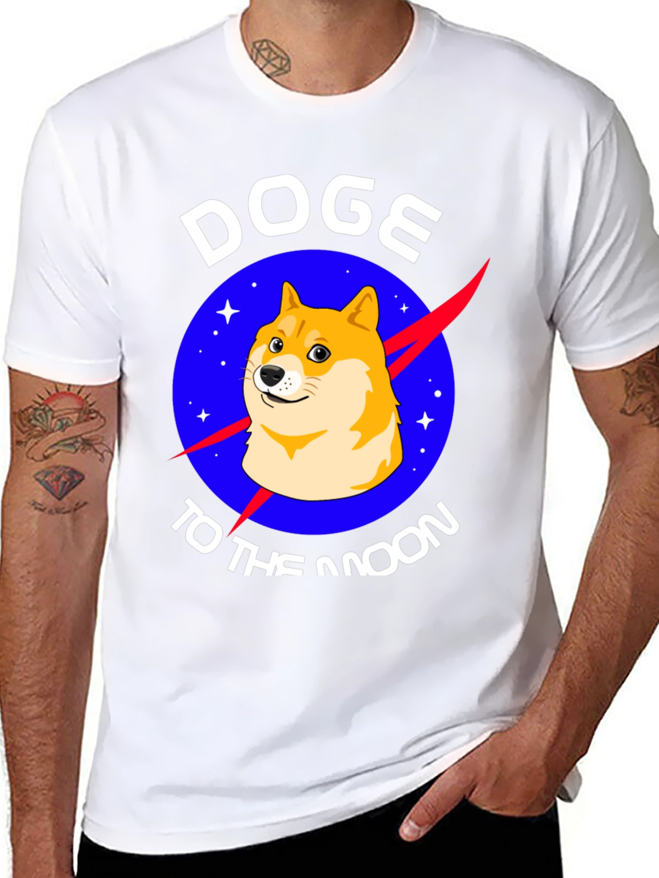 Doge To The Moon Black T-Shirt