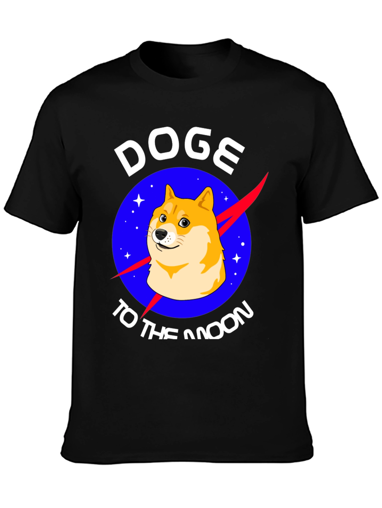 Doge To The Moon Black T-Shirt