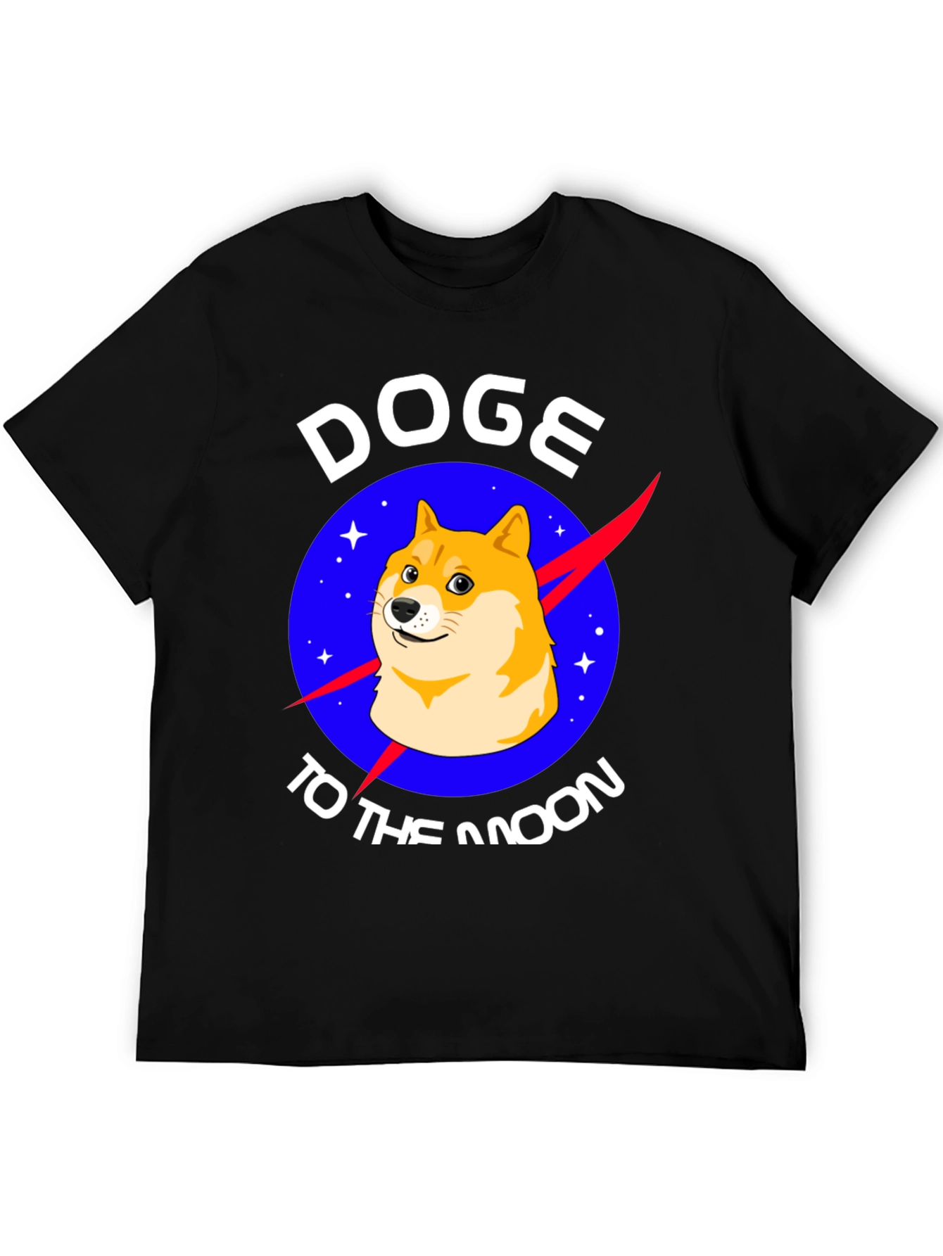 Doge To The Moon Black T-Shirt