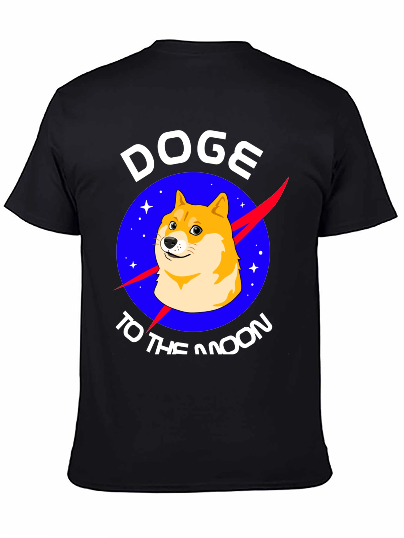Doge To The Moon Black T-Shirt