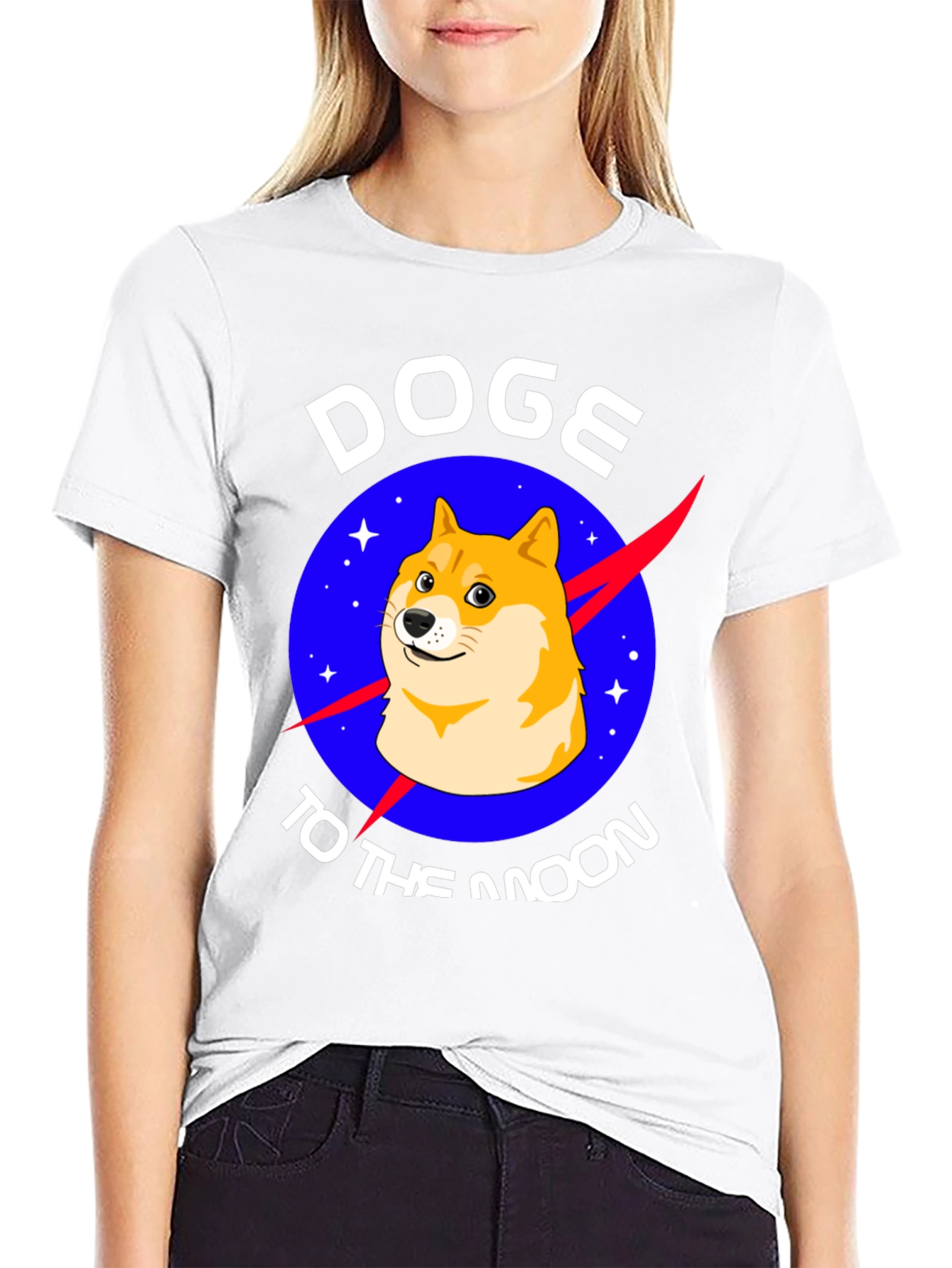 Doge To The Moon Black T-Shirt