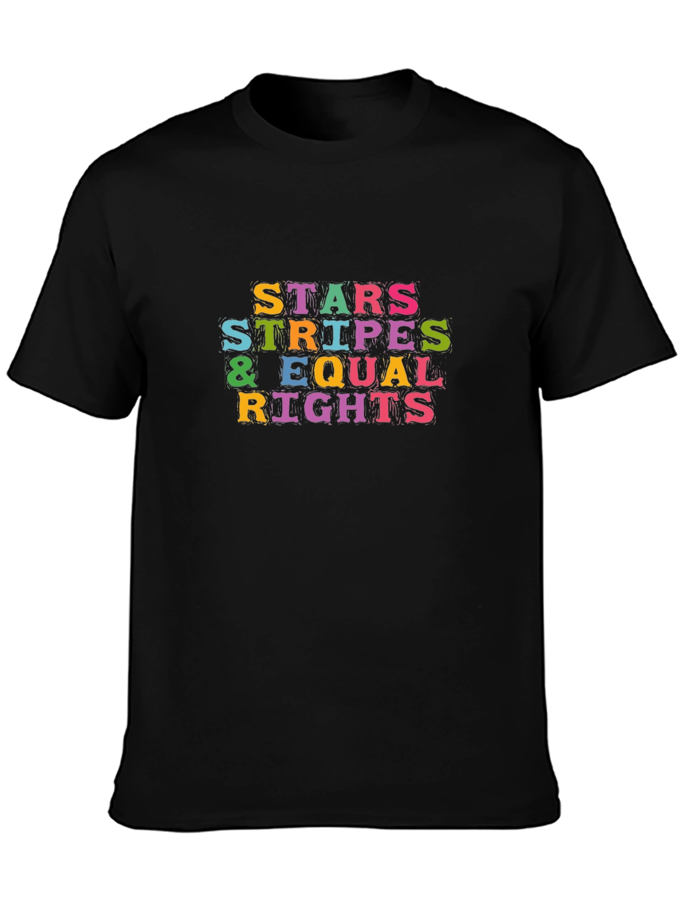 Stars Stripes Equal Rights T-Shirt - Black