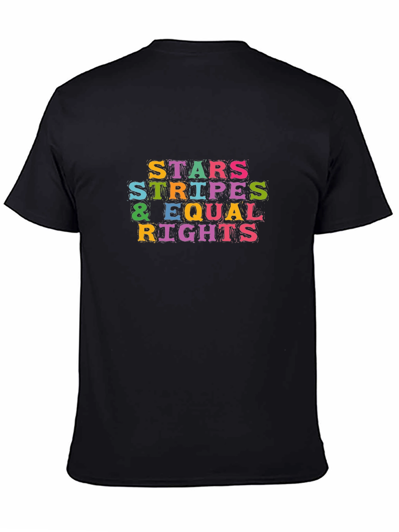 Stars Stripes Equal Rights T-Shirt - Black