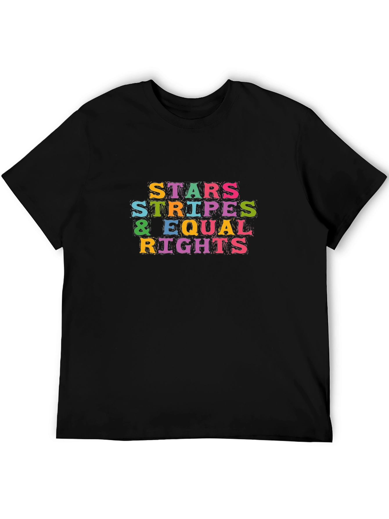 Stars Stripes Equal Rights T-Shirt - Black