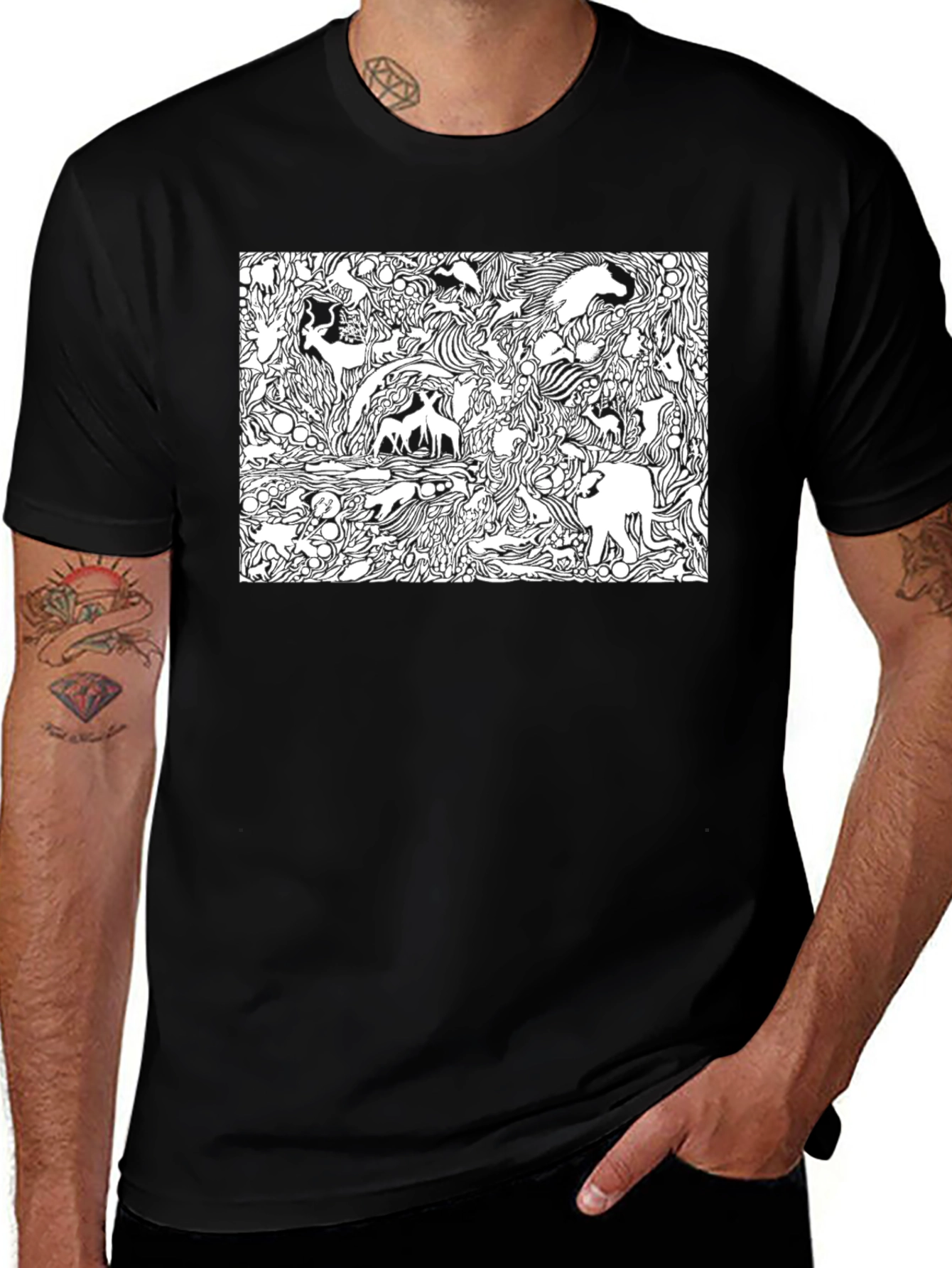 Abstract Animals Graphic T-Shirt