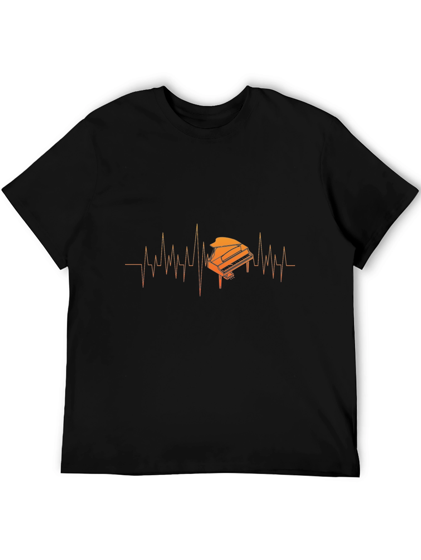 Piano Heartbeat Graphic T-Shirt - Music Lover Tee