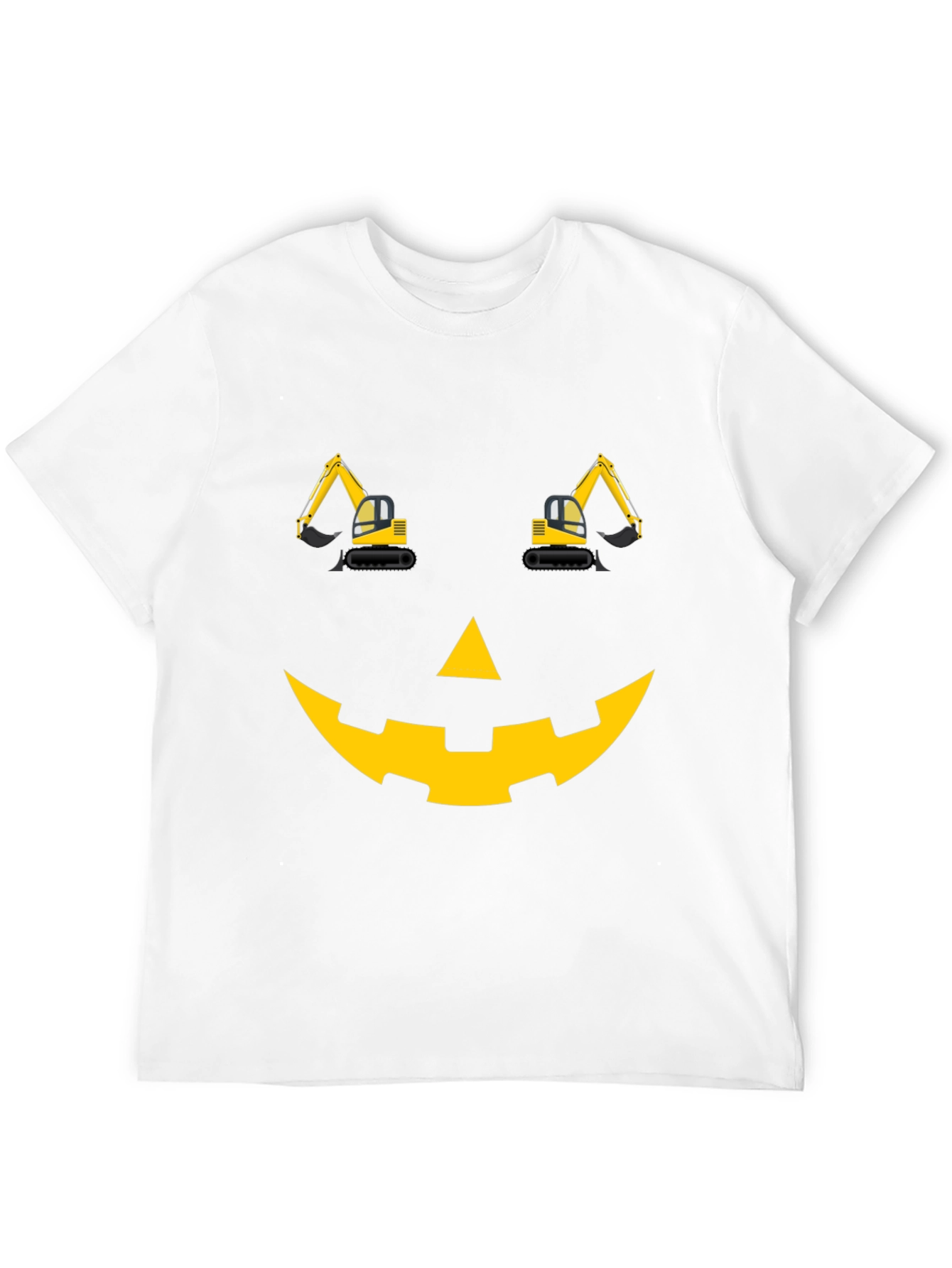 Construction Excavator Pumpkin Face Halloween T-Shirt