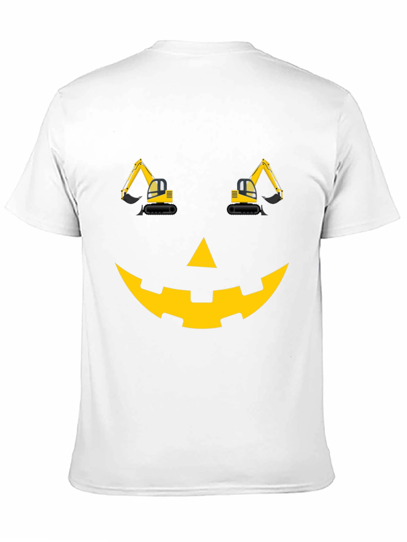 Construction Excavator Pumpkin Face Halloween T-Shirt