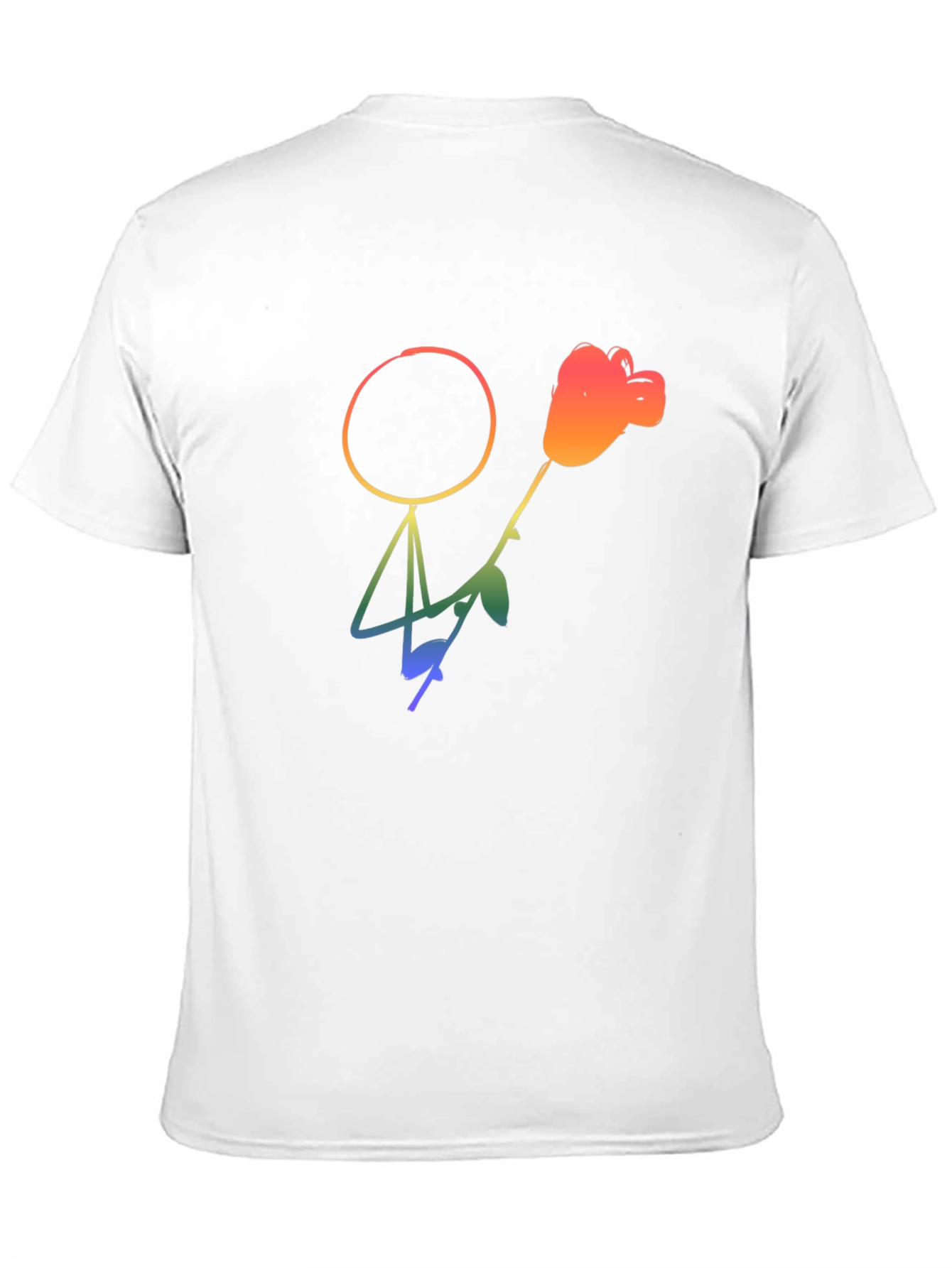 Rainbow Stick Figure Rose Graphic Tee