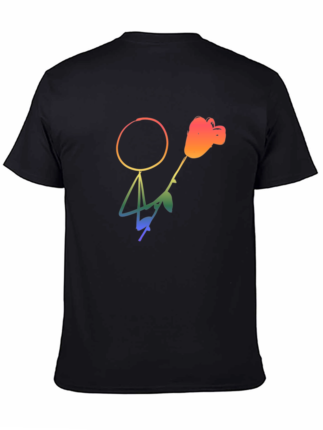 Rainbow Stick Figure Rose Graphic Tee