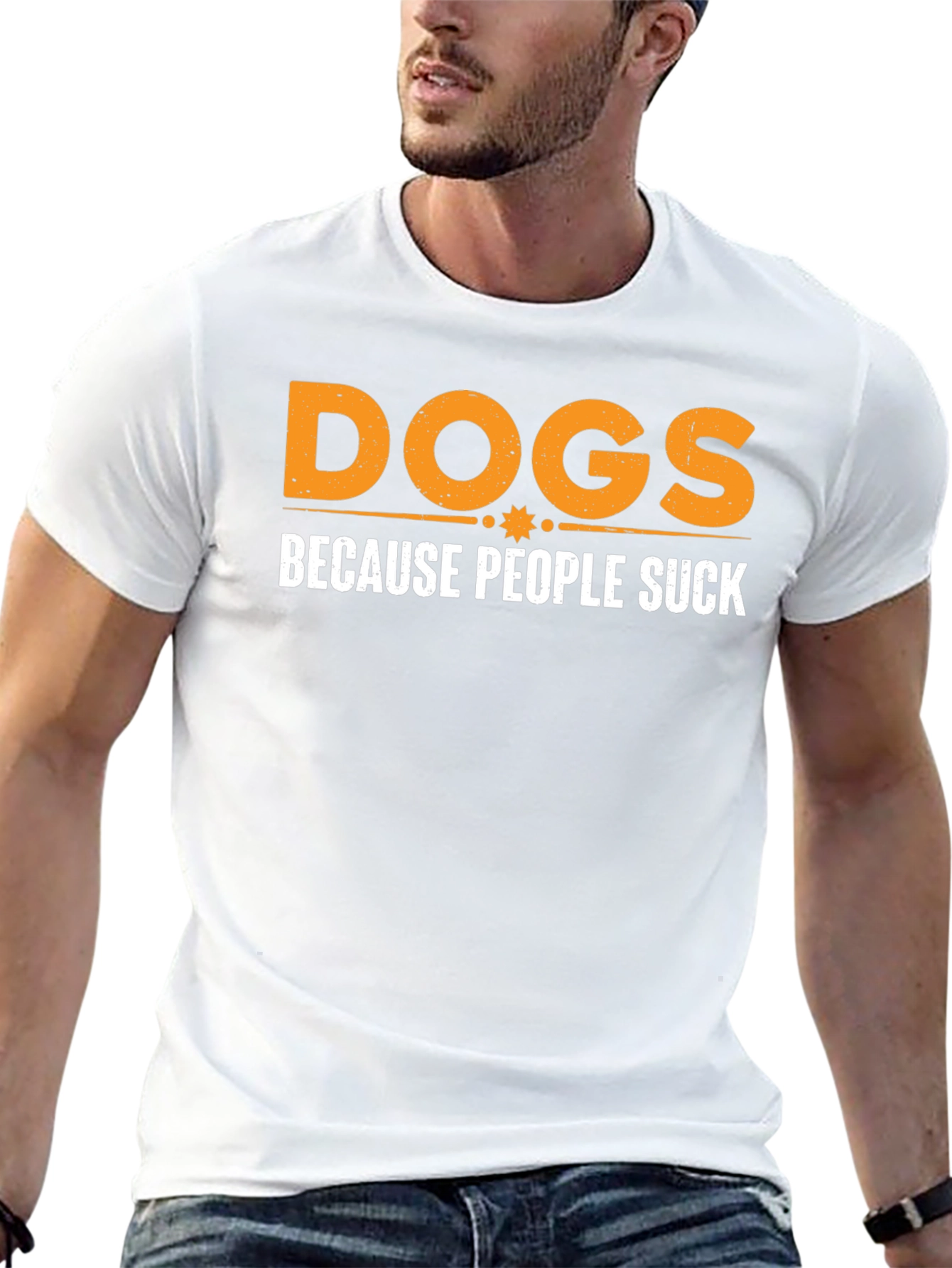 Dogs Because People Suck Black Graphic T-Shirt