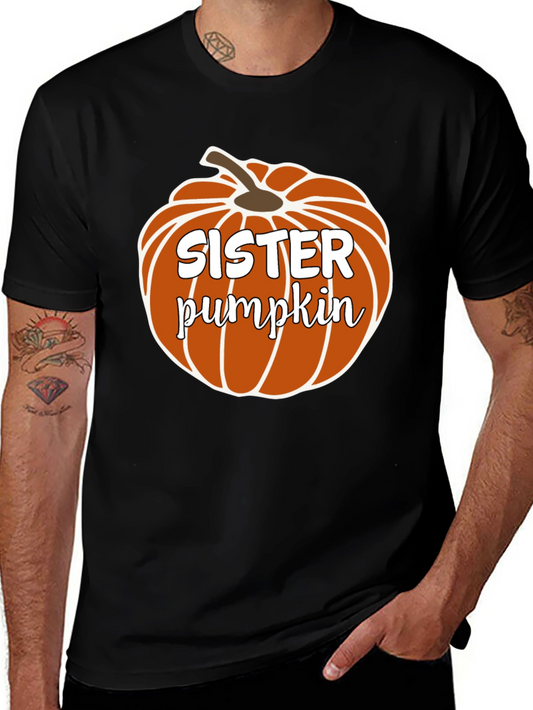 Sister Pumpkin Black Crewneck T-Shirt