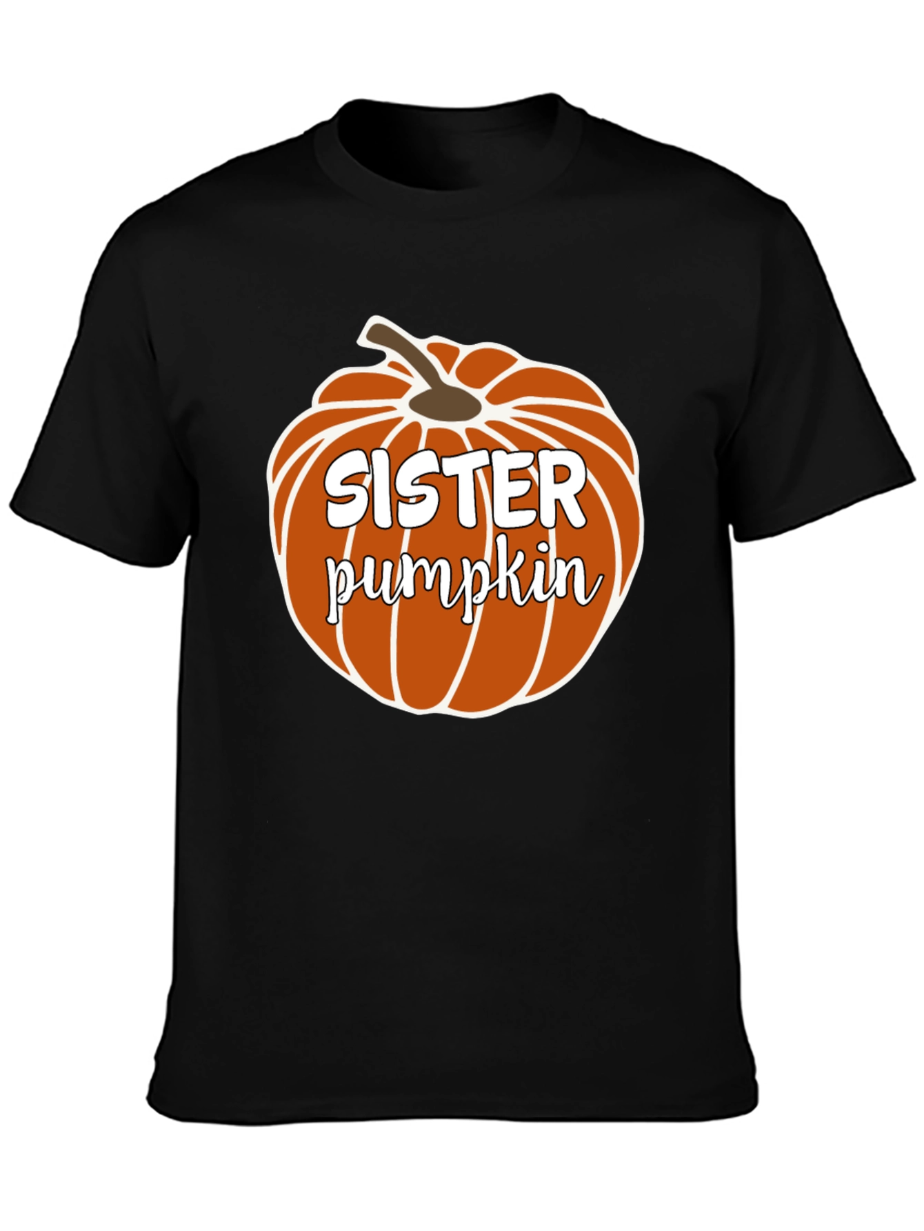 Sister Pumpkin Black Crewneck T-Shirt