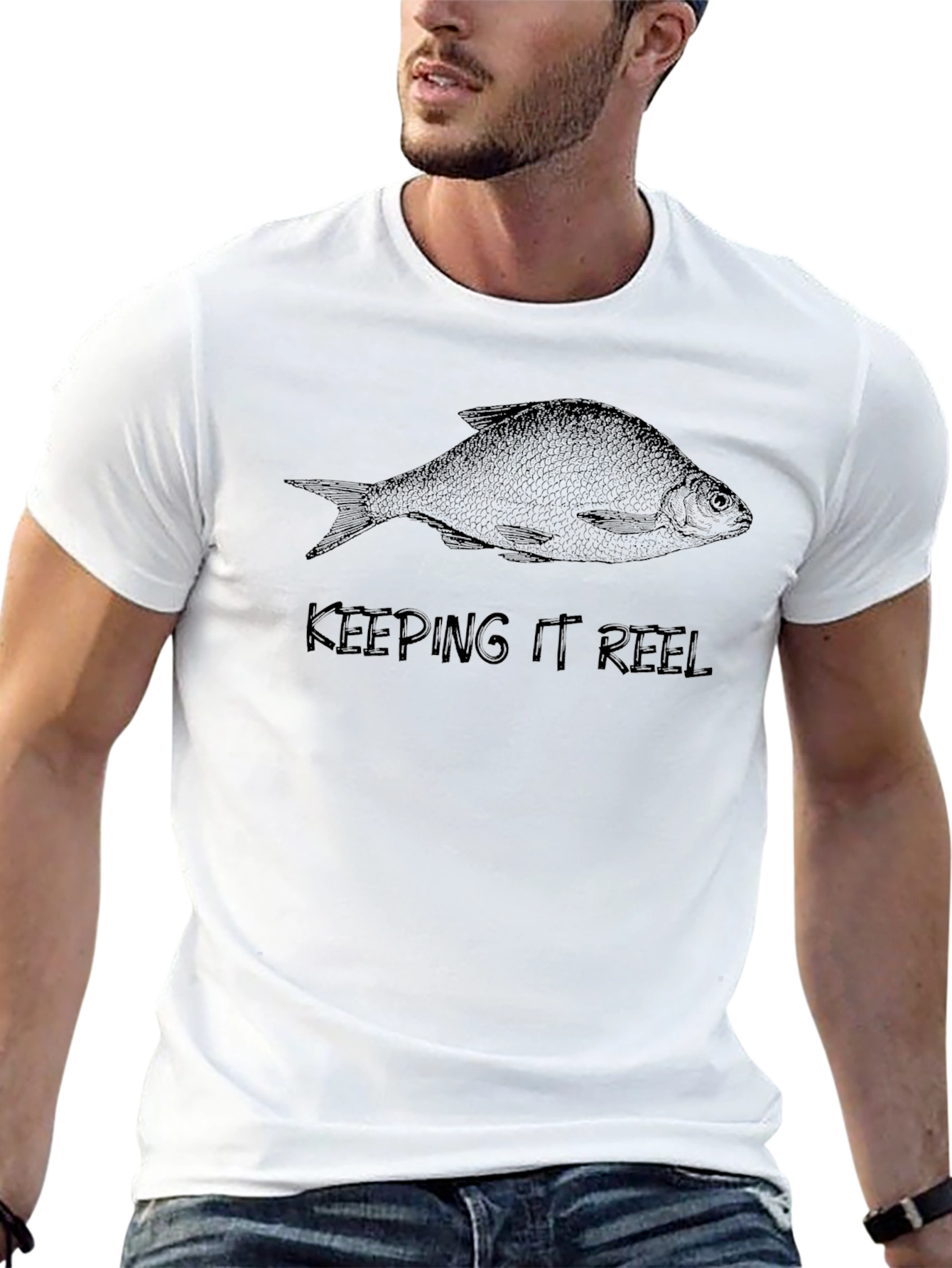 Keeping It Reel Fish Graphic Tee - Black