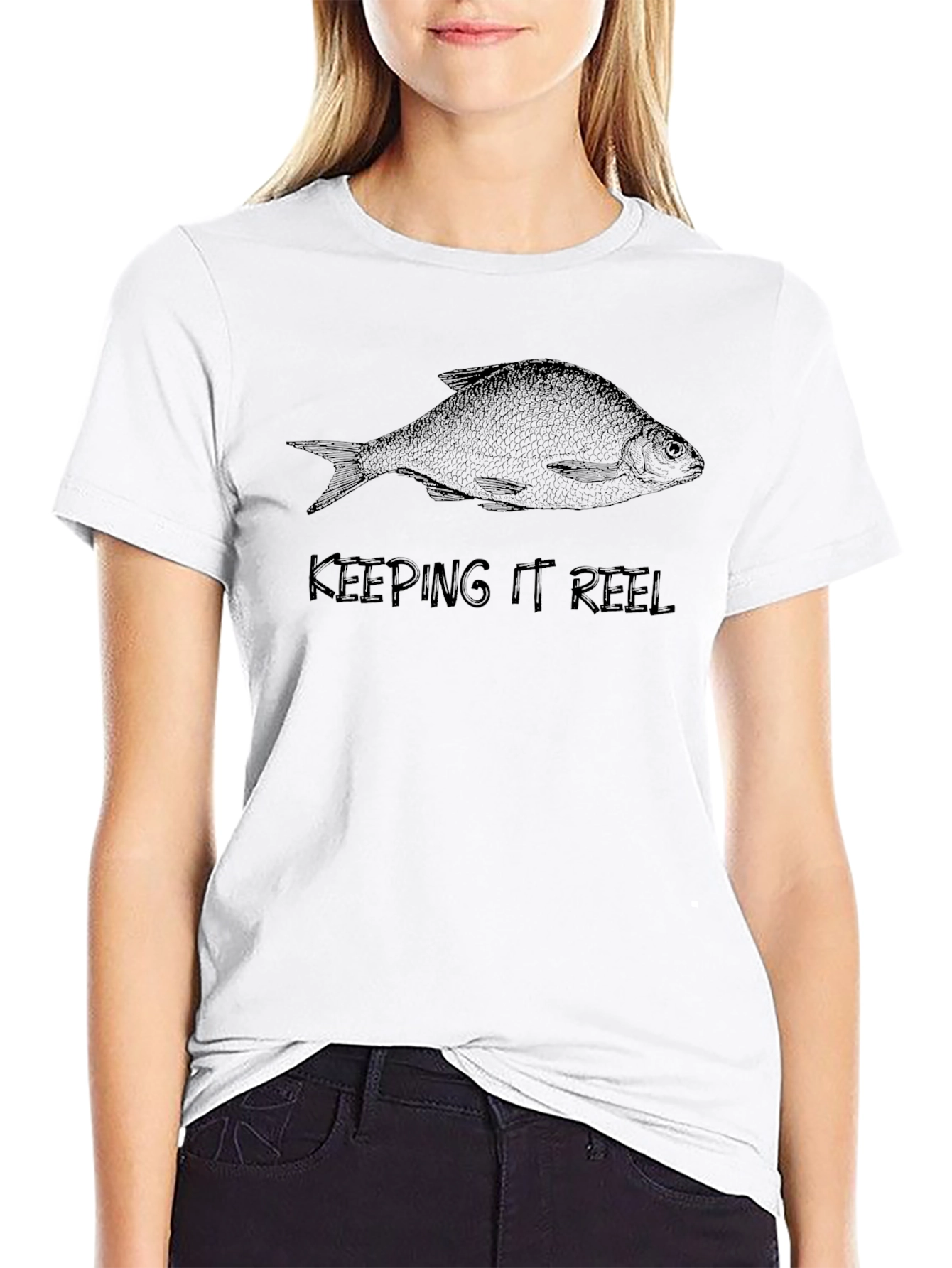 Keeping It Reel Fish Graphic Tee - Black