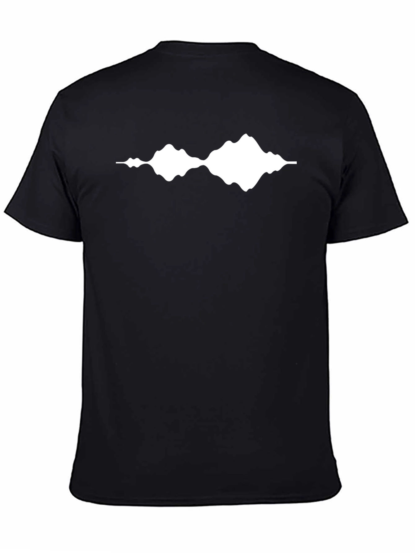Black Tee with White Waveform Graphic