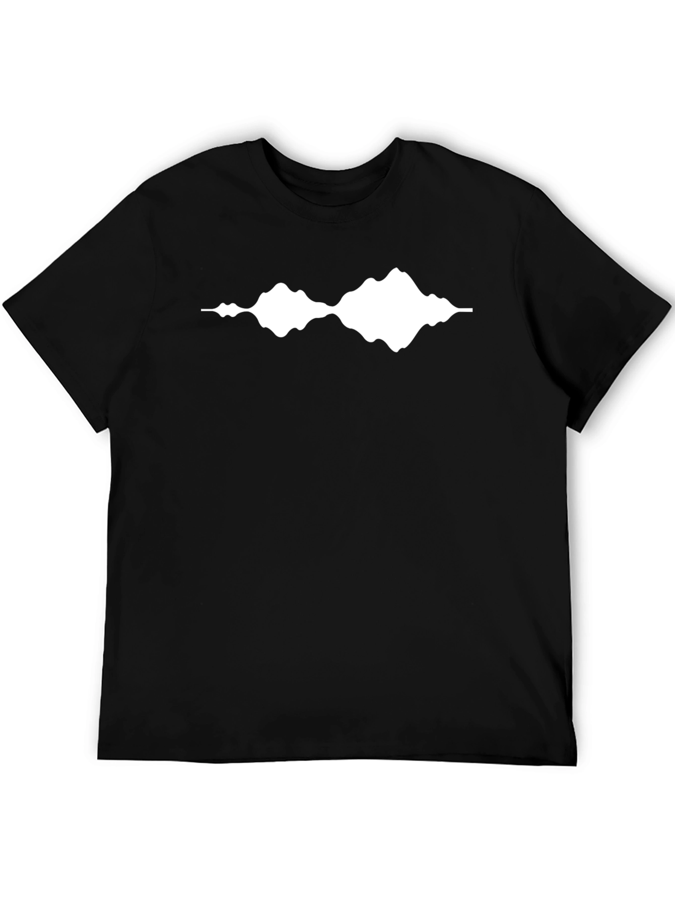 Black Tee with White Waveform Graphic
