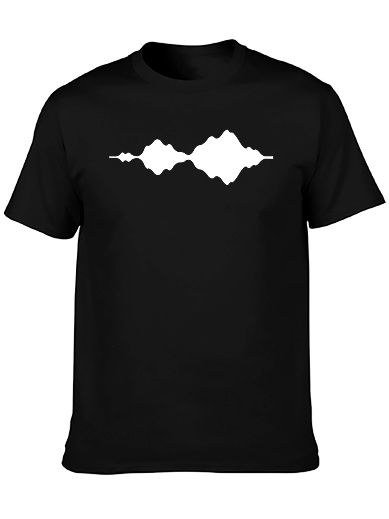 Black Tee with White Waveform Graphic