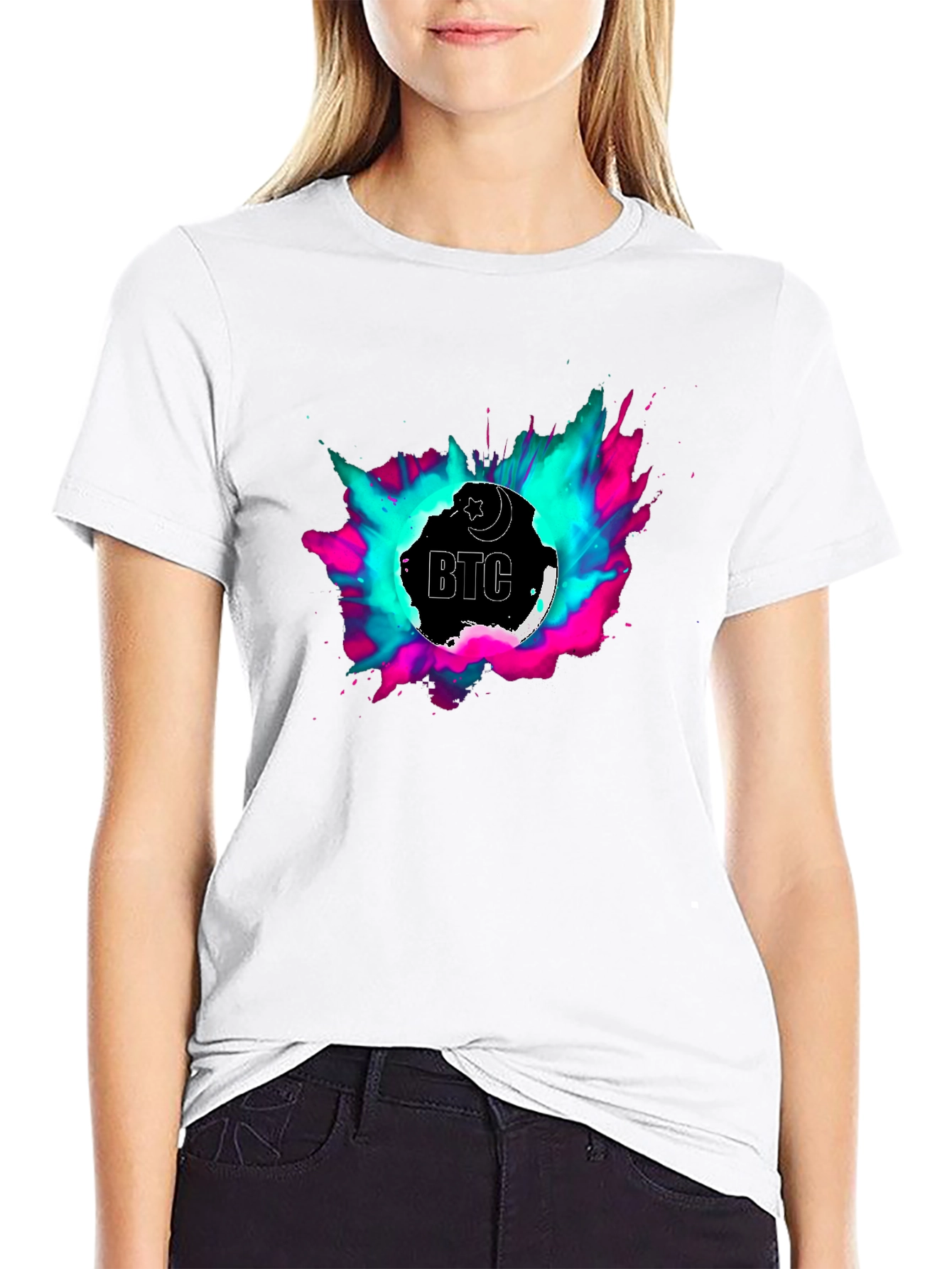 BTC T-Shirt - Crescent Moon Crypto Tee