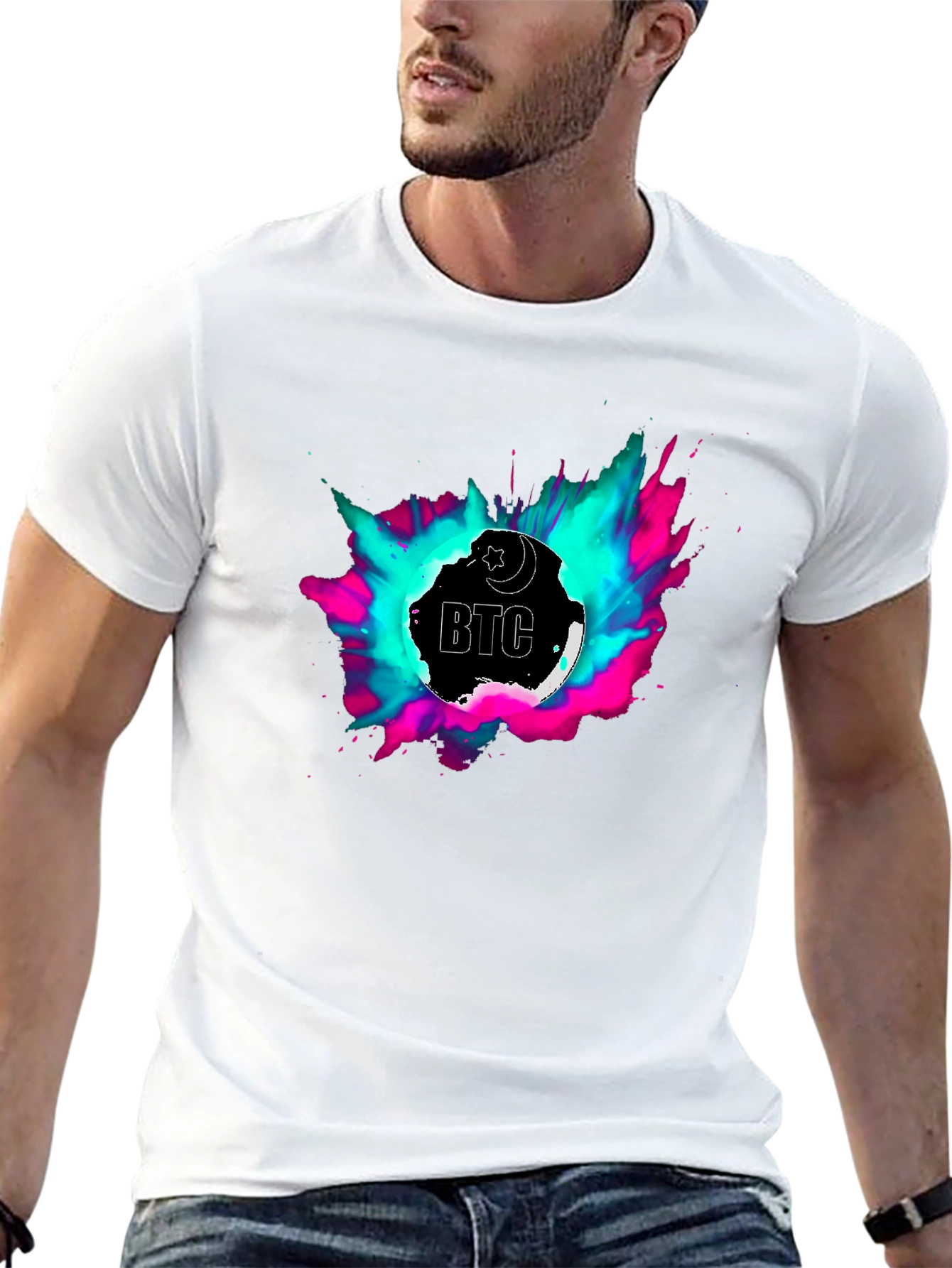 BTC T-Shirt - Crescent Moon Crypto Tee