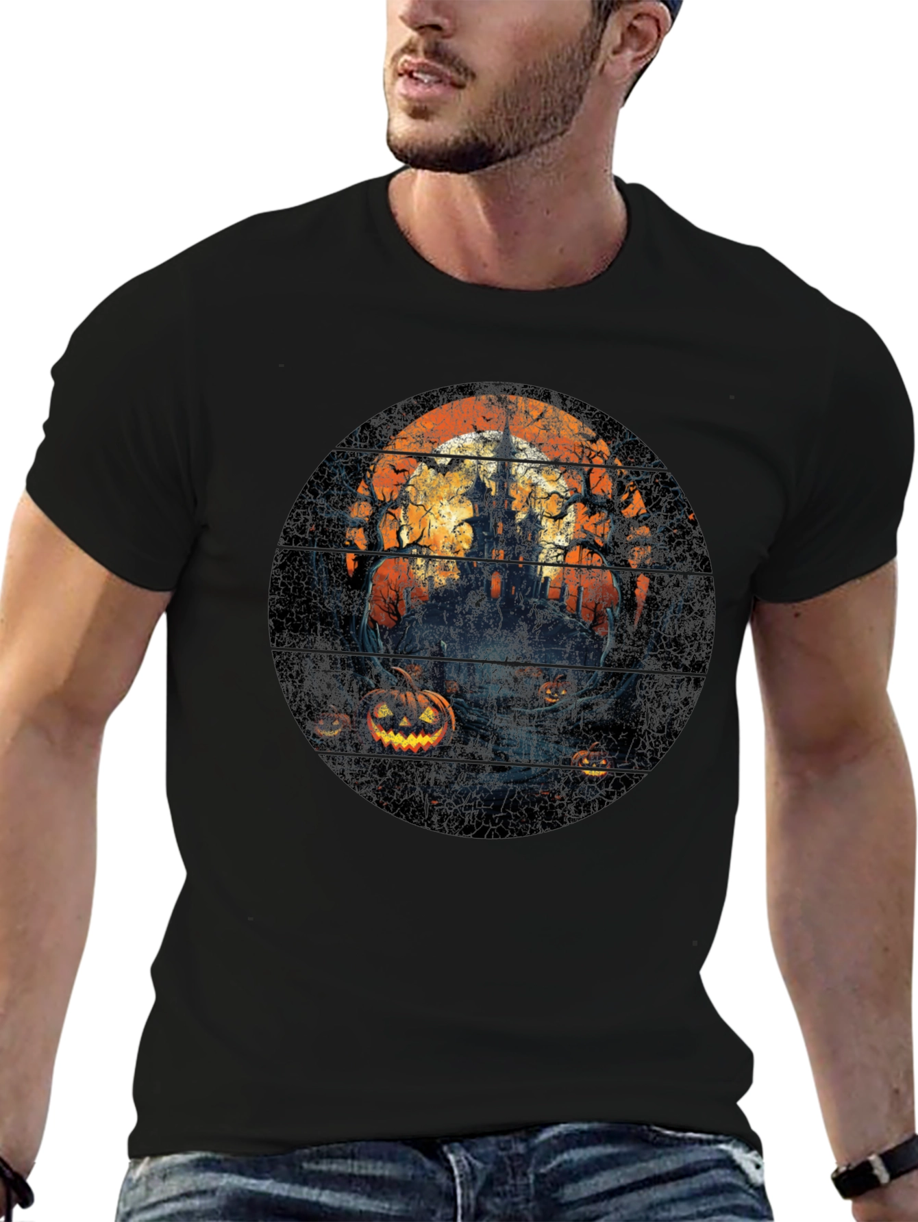 Halloween Castle T-Shirt - Spooky Season Style