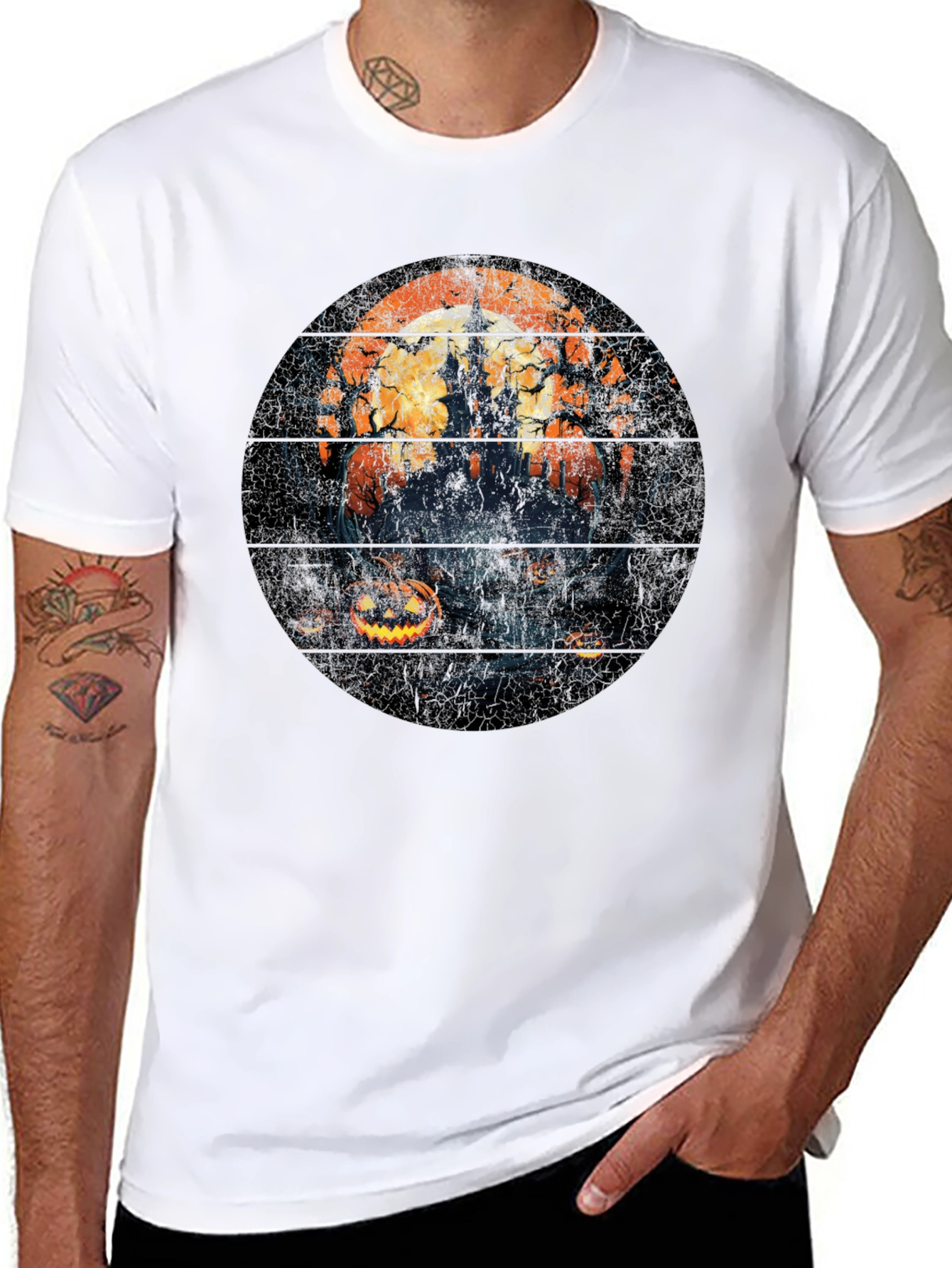 Halloween Castle T-Shirt - Spooky Season Style