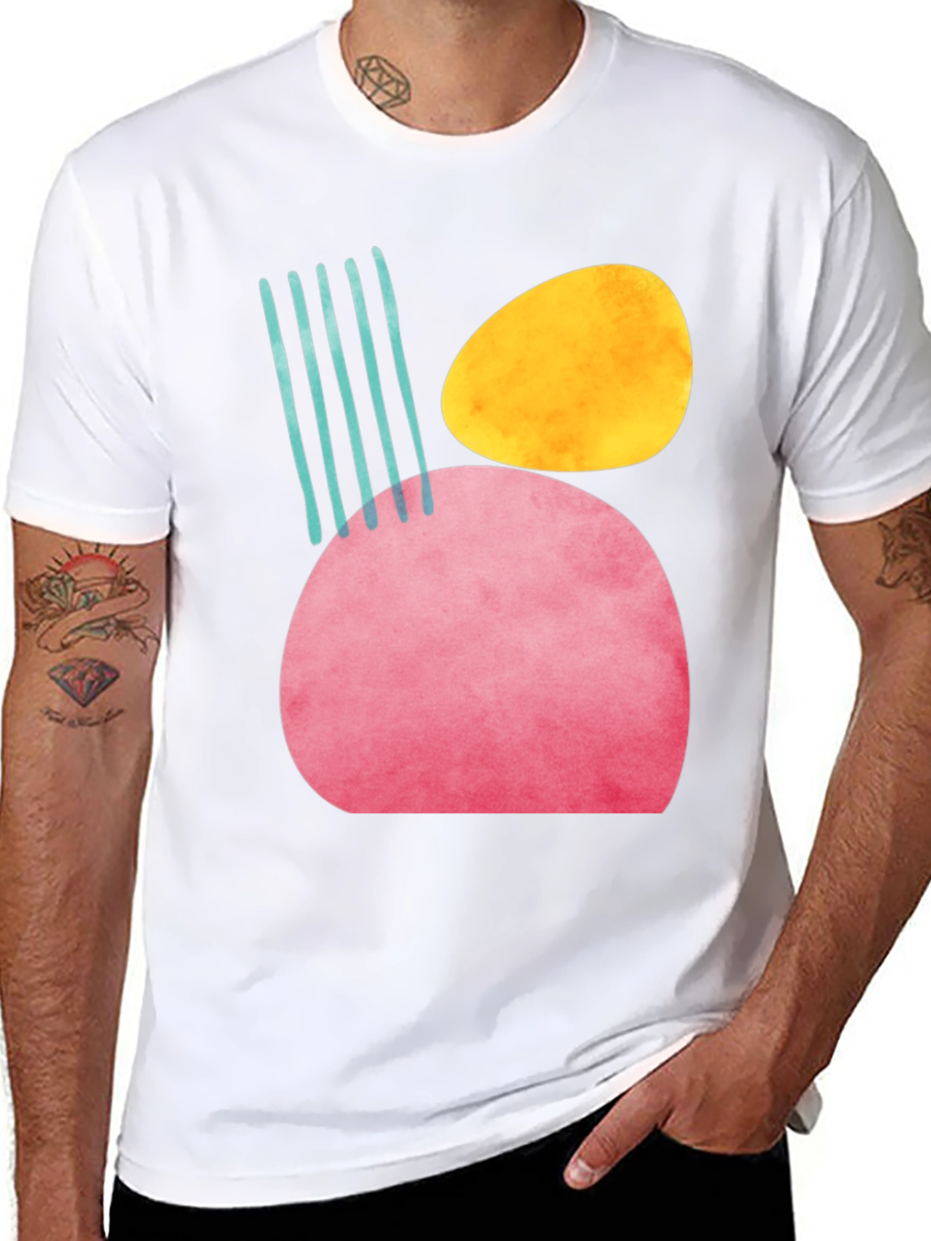 Abstract Shapes Graphic T-Shirt - Modern Art Tee